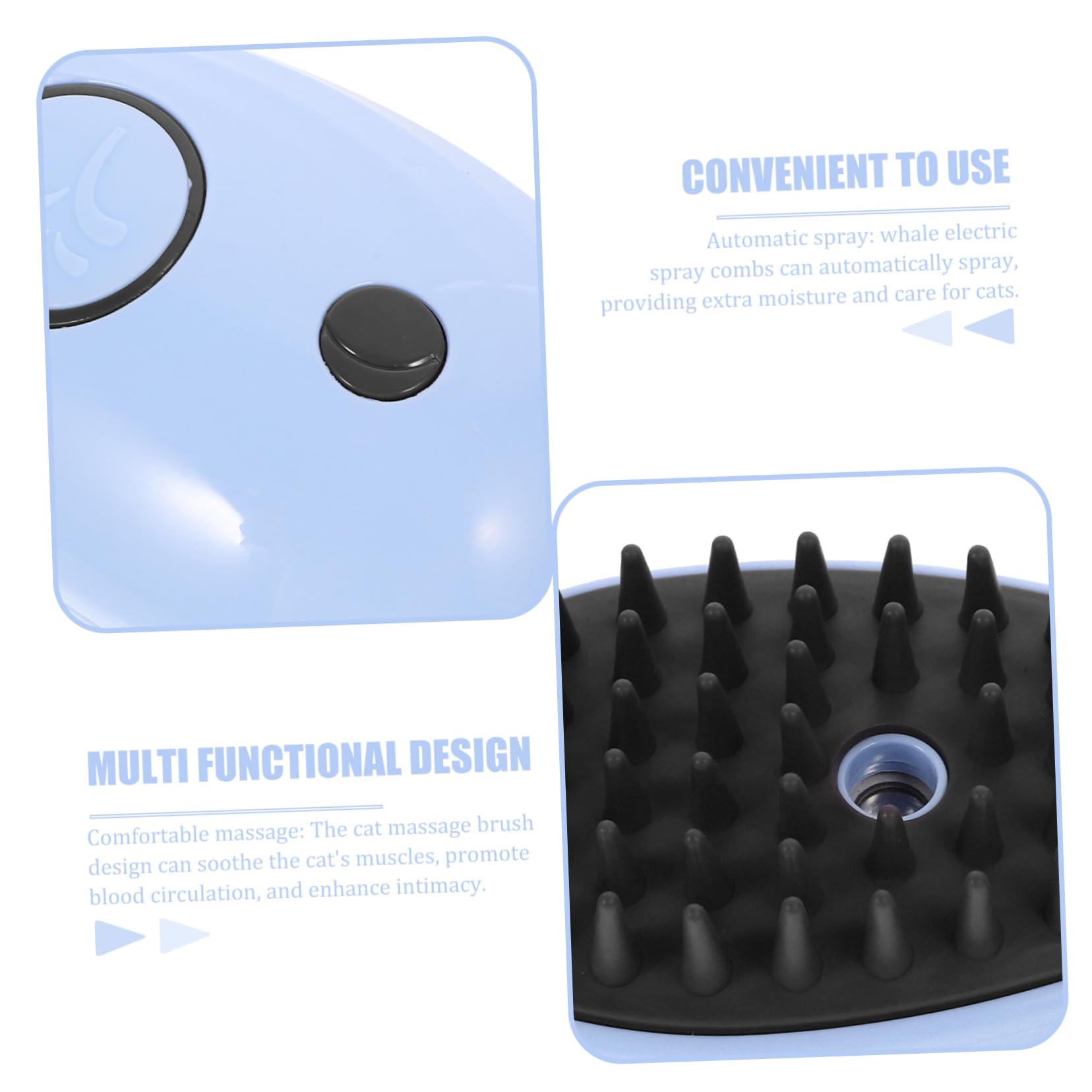 Yardwe 4pièces Brosse à Vapeur Auto-nettoyante Pour Chat Outil De Toilettage Multifonctionnel Avec De Massage Pour Éliminer Poils Emmêlés Et -poils Convient Aux Et Petits Animaux