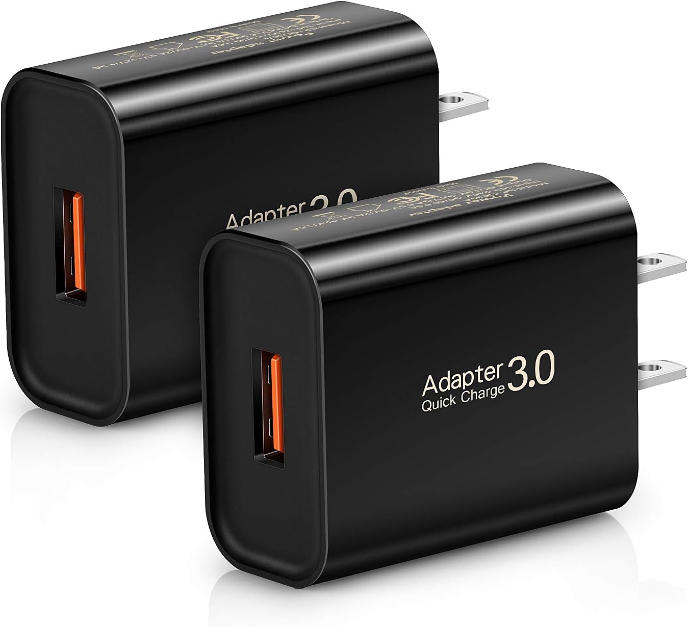 Fast Charge QC 3.0, 2-Pack Boxeroo 18W USB Wall Charger (QC 2.0 Compatible) for Galaxy S10/S9/S8/Edge/Plus, Note 8/7, LG G4, HTC One A9/M9, Nexus 9, iPhone, iPad and More
