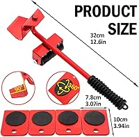Vista 7 de Vivicreate Furniture Lifter Mover Tool Set with Wheels Heavy Duty Moving Dolly Kit for Sofa Bed Cabinet Washing Machine Appliance Sliders Rollers