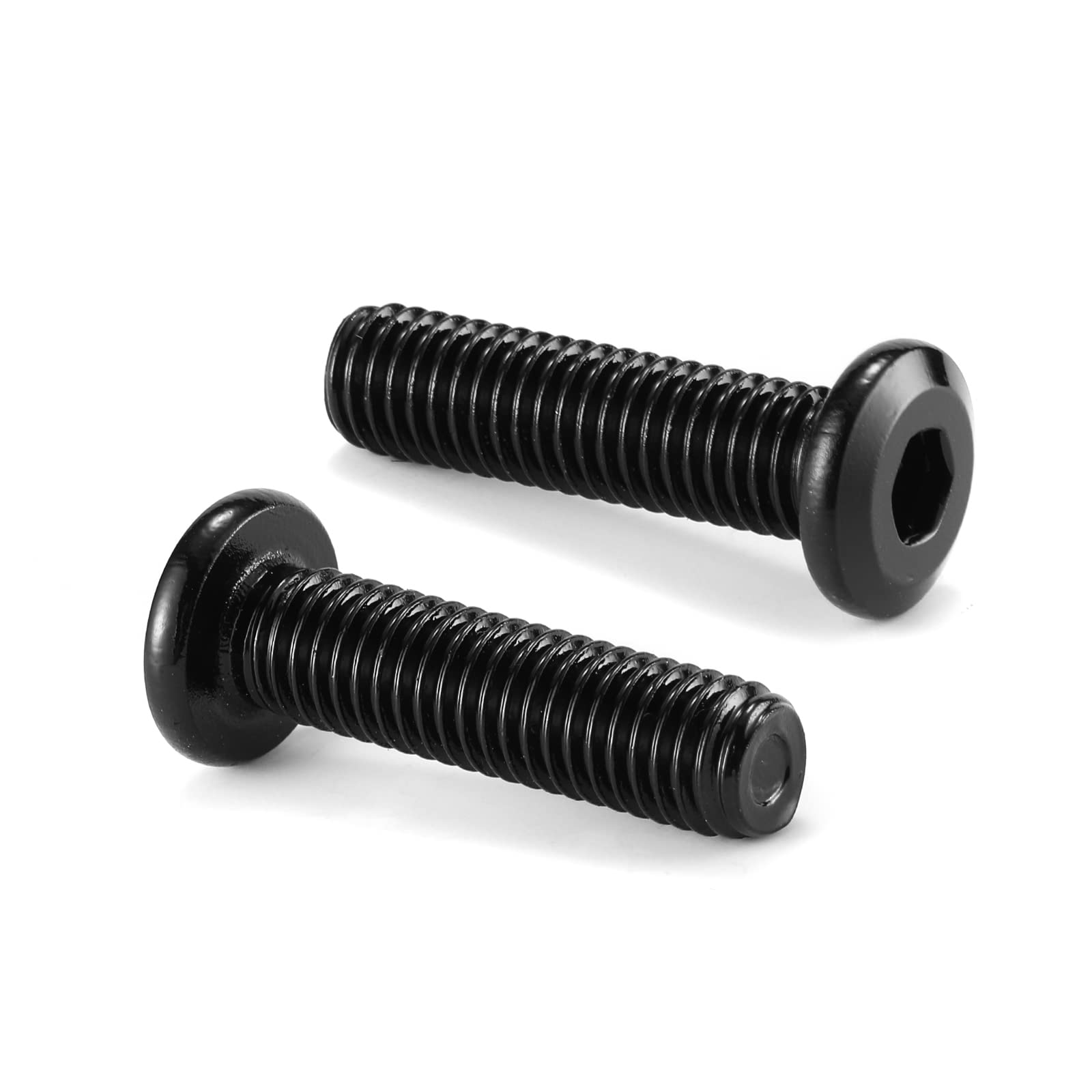 M8 x 30mm 20Pcs Flat Head Hex Socket Cap Screws Bolts, 304 Stainless Steel 18-8, Full Thread, Black Oxide by SG TZH (with Hex Spanner)