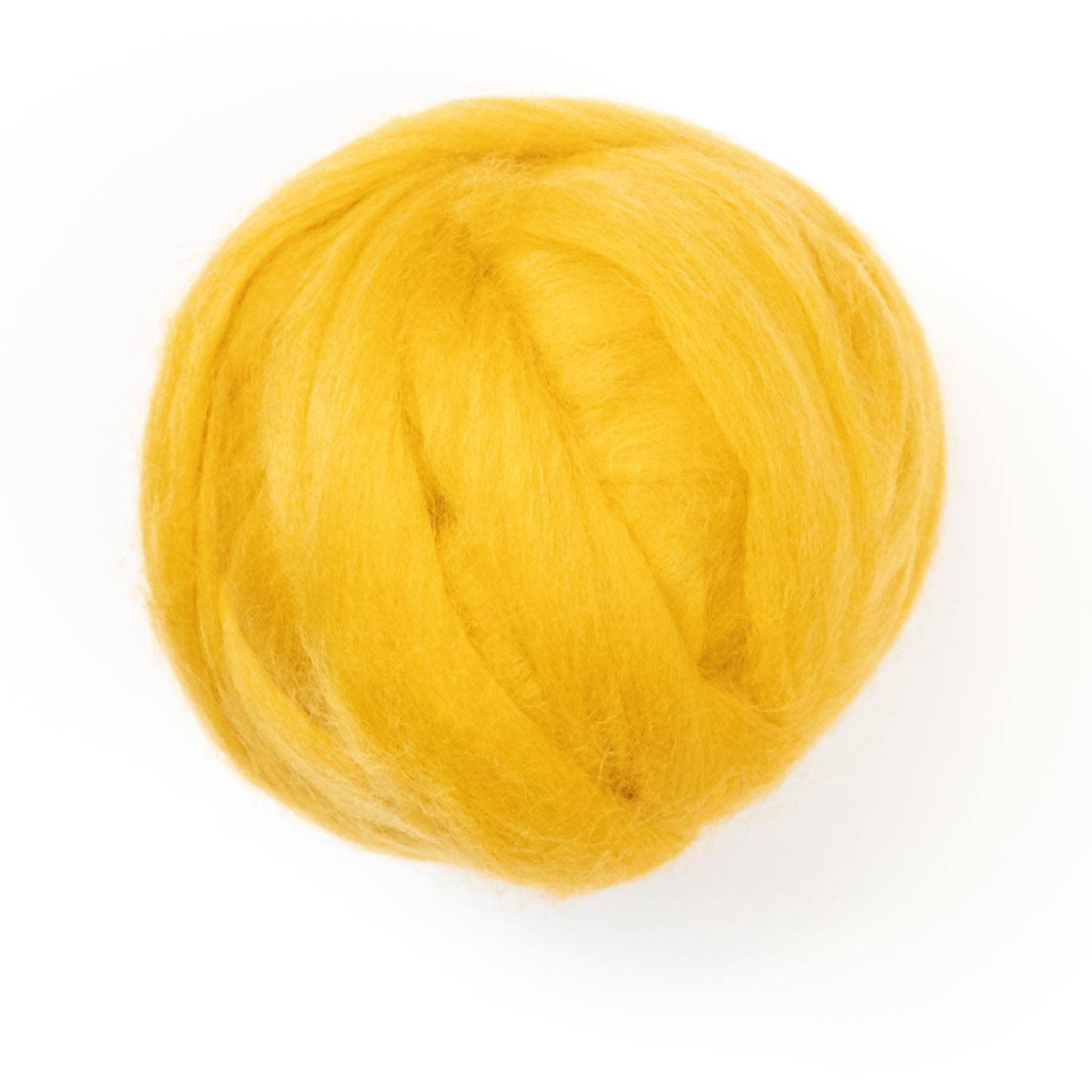 Colored Natural Wool roving, 8 OZ. Best Wool for Needle Felting, Wet Felting, handcrafts and Spinning. (Mustard)