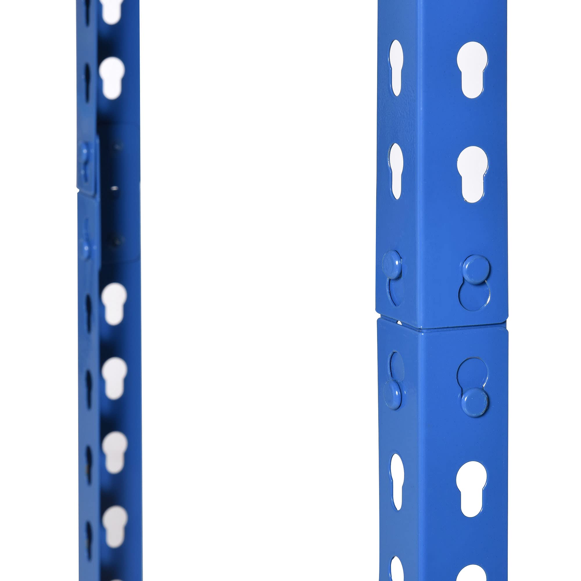 HOMCOM Estantería Metálica de Almacenaje 80x40x182 cm Azul y Naranja | 5 Niveles Ajustables en Altura, Carga Máxima por Estante 300 kg, para Almacén Garaje Taller