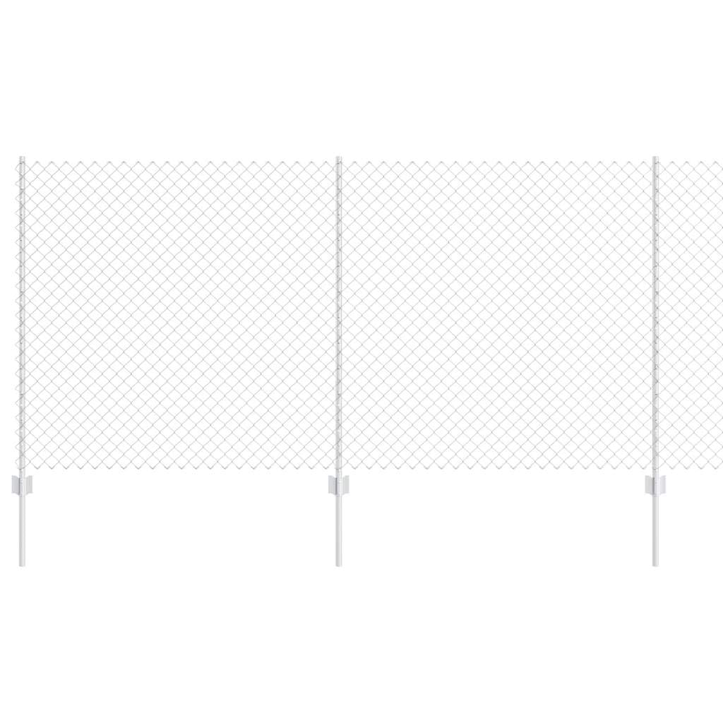 Steel Garden Fence Panel with Posts Set 1.2m x 10m Silver Outdoor Privacy Screen for Terrace Patio Yard Boundary Durable UV Resistant Easy Assembly
