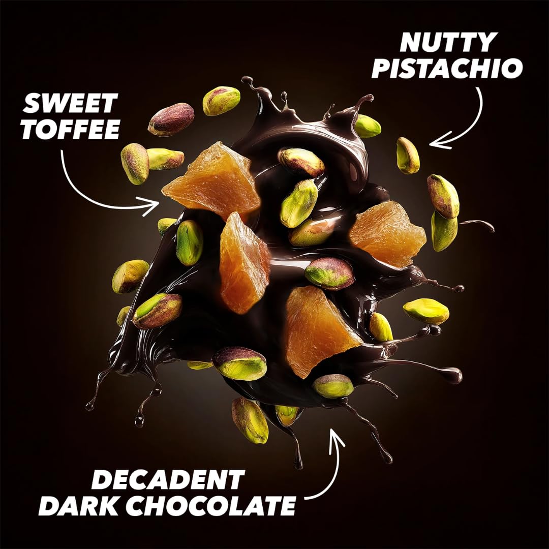 Dark Chocolate Toffee Pistachios - No-Shells Gourmet Nut Candy Snack, 8 oz Total Resealable Bag, Premium Pistachio Treat, Protein & Fiber Rich, Perfect for Gifting or On-the-Go (Chocolate Toffee)