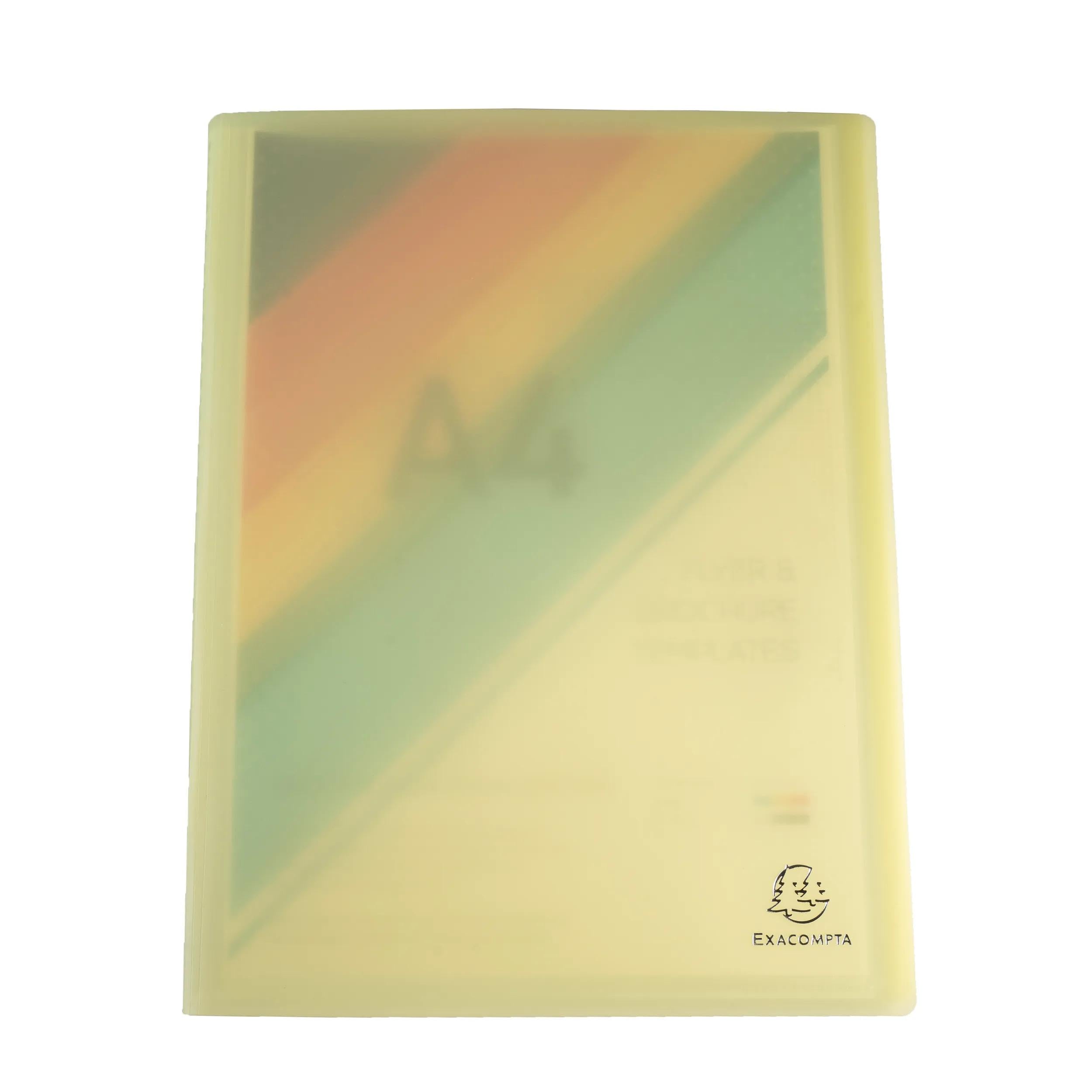 Exacompta - Nr ref. 88670E - Karton 8 Chromaline Pastel Teczka na dokumenty - 60 gładkich kieszeni kryształowych - 120 widoków - A4 - wymiary 24 x 32cm - półprzezroczysta okładka z poliestru