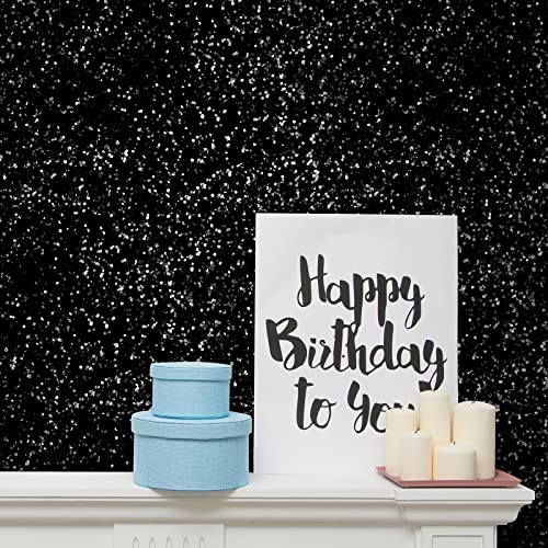 Chihut 17.7''X100'' Black Chunky Glitter Wallpaper For Bedroom Walls Sparkle Sequins Fabric Peel And Stick Wallpaper Self Adhesive Removable Glitter Black Contact Paper For Shelf Liner Drawer Dresser #TOP2