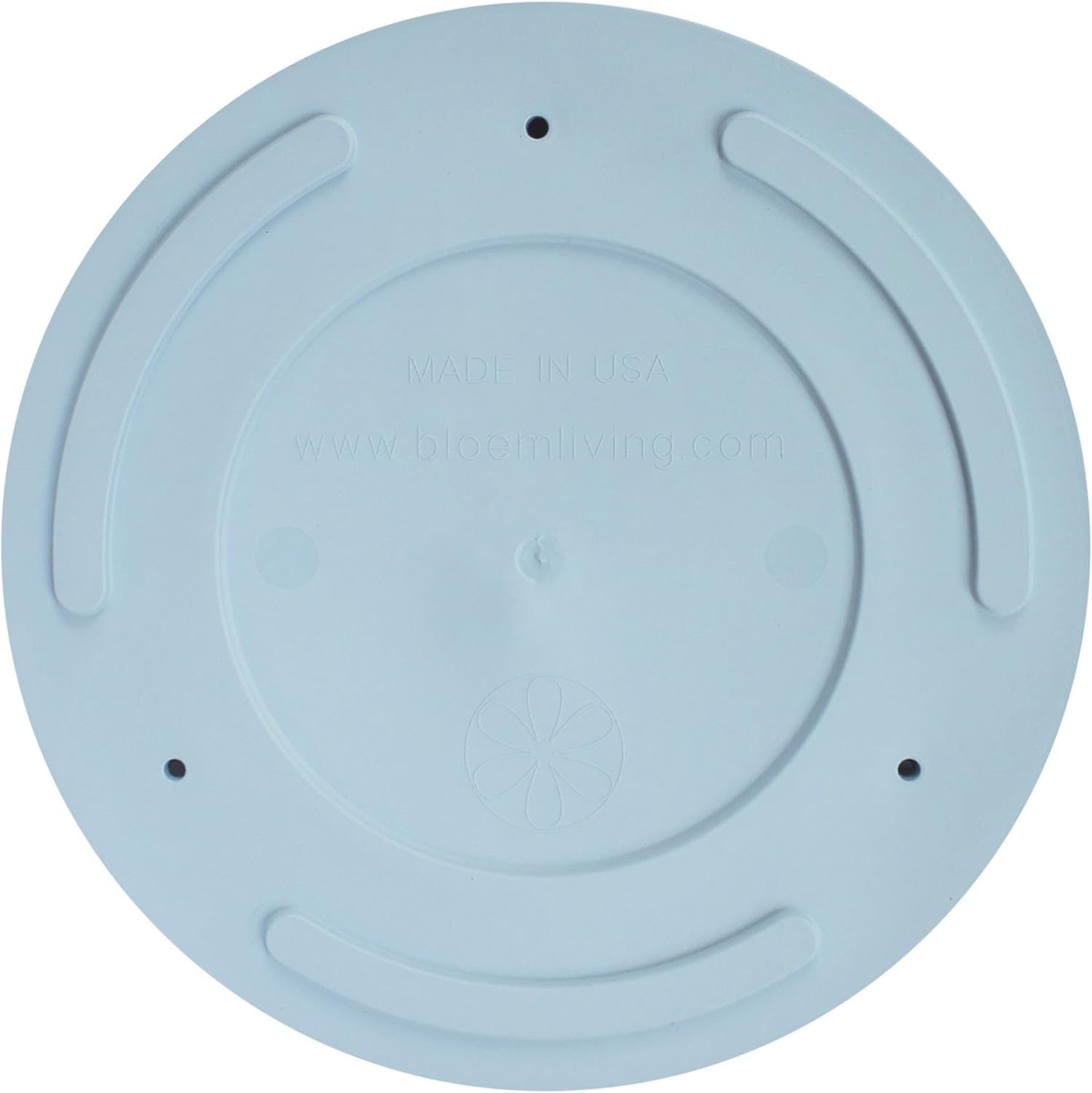 Bloem Mathers 12" Misty Blue Round Modern Resin Garden Planter Pot with Drainage Holes and Removable Saucer Tray Included