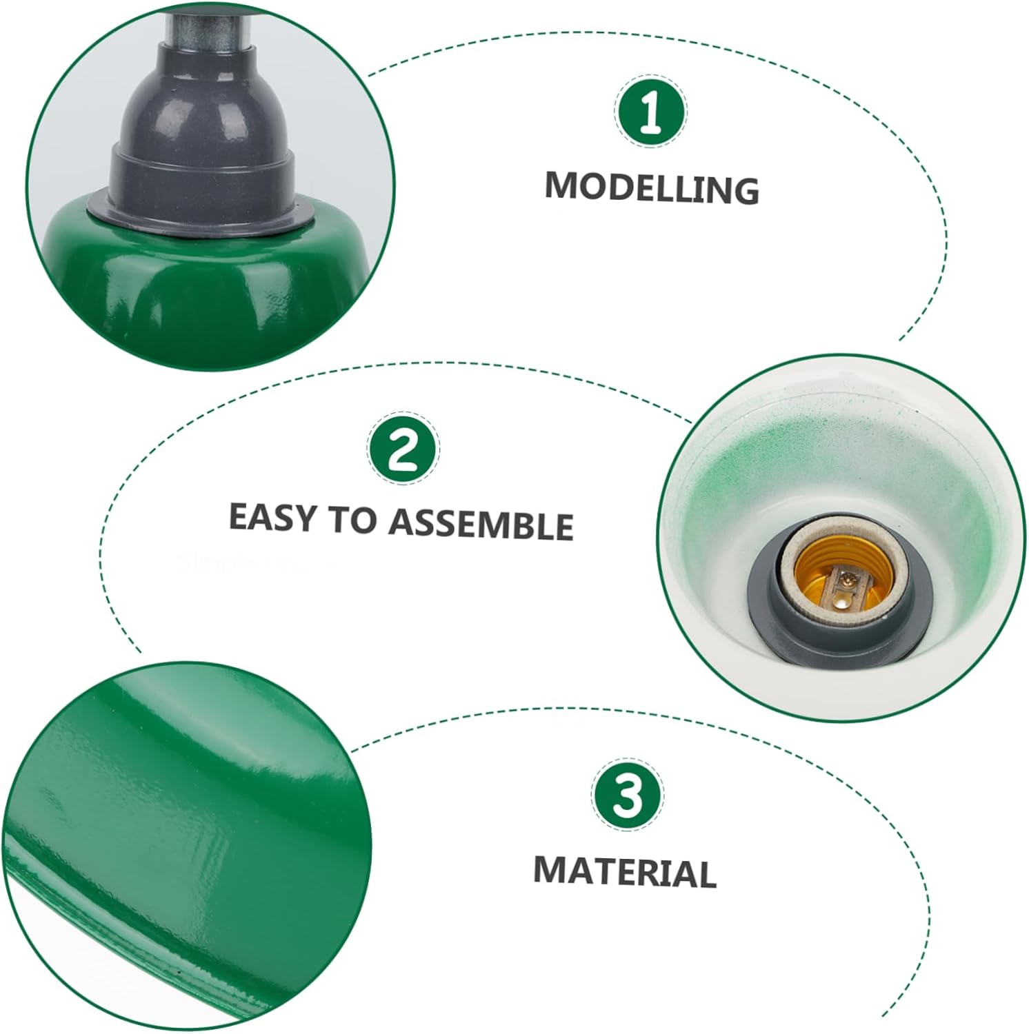 Artibetter Vintage Enamel Hanging Lampshade Iron Craft Ceiling Light Cover for Porch Dining Room and Workshop