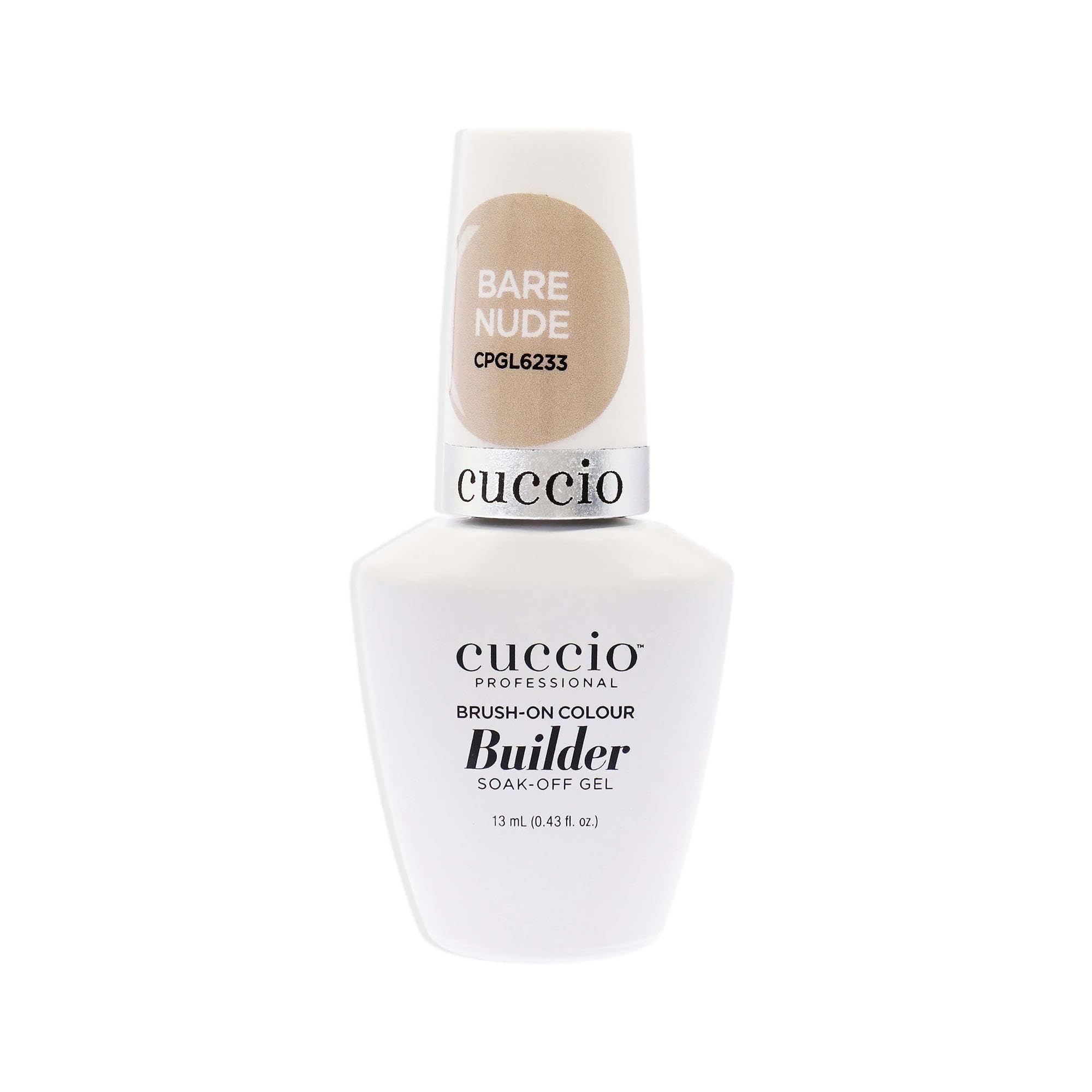 Cuccio Builder Gel for Nails 13ml, Hard Builder Gel for Nail Extensions, Nail Sculpting, Overlay, Nail Strengthening, UV/LED Cure, Professional Salon Use, Bare Nude