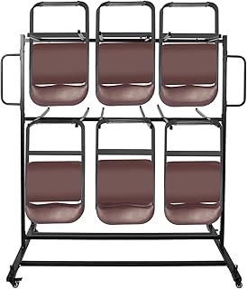 Folding Chair Rack Folding Chair Cart 84Pcs Folding Chairs Heavy Storage Rack Two Tier Folding Chair and Table Cart for Schools, Offices, Event Venues