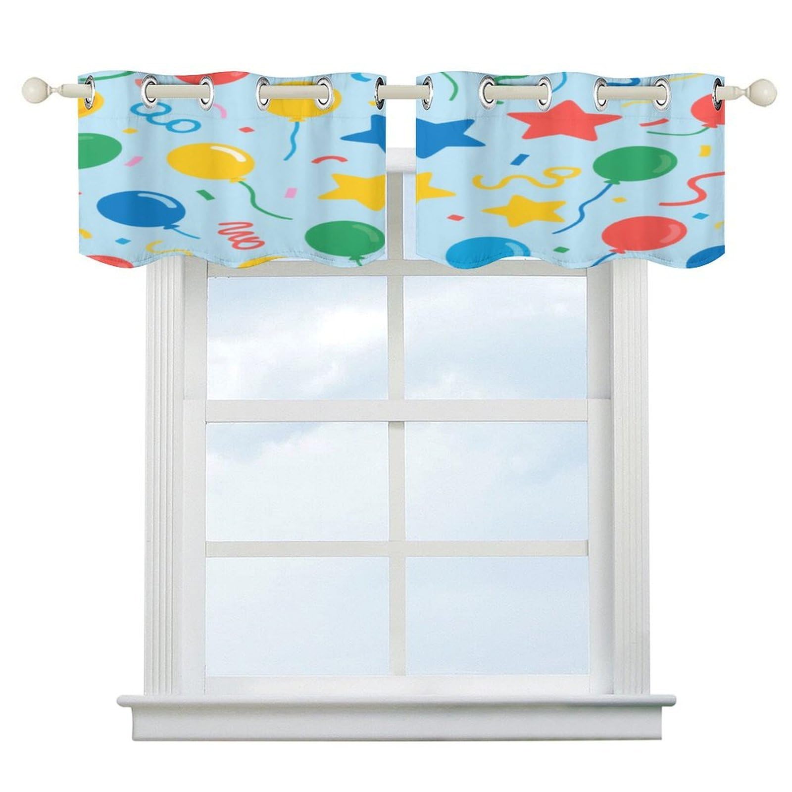 Fekiloot Style Irregular Pattern Short Curtains Valance Curtain