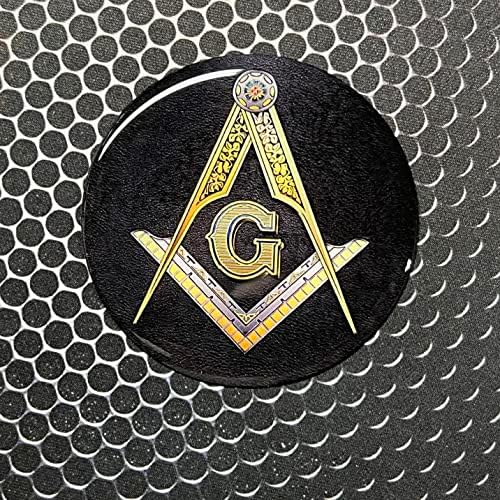 Mason Masonic Freemason Domed Decal car Emblem 3D Sticker 2.5" Square & Compass