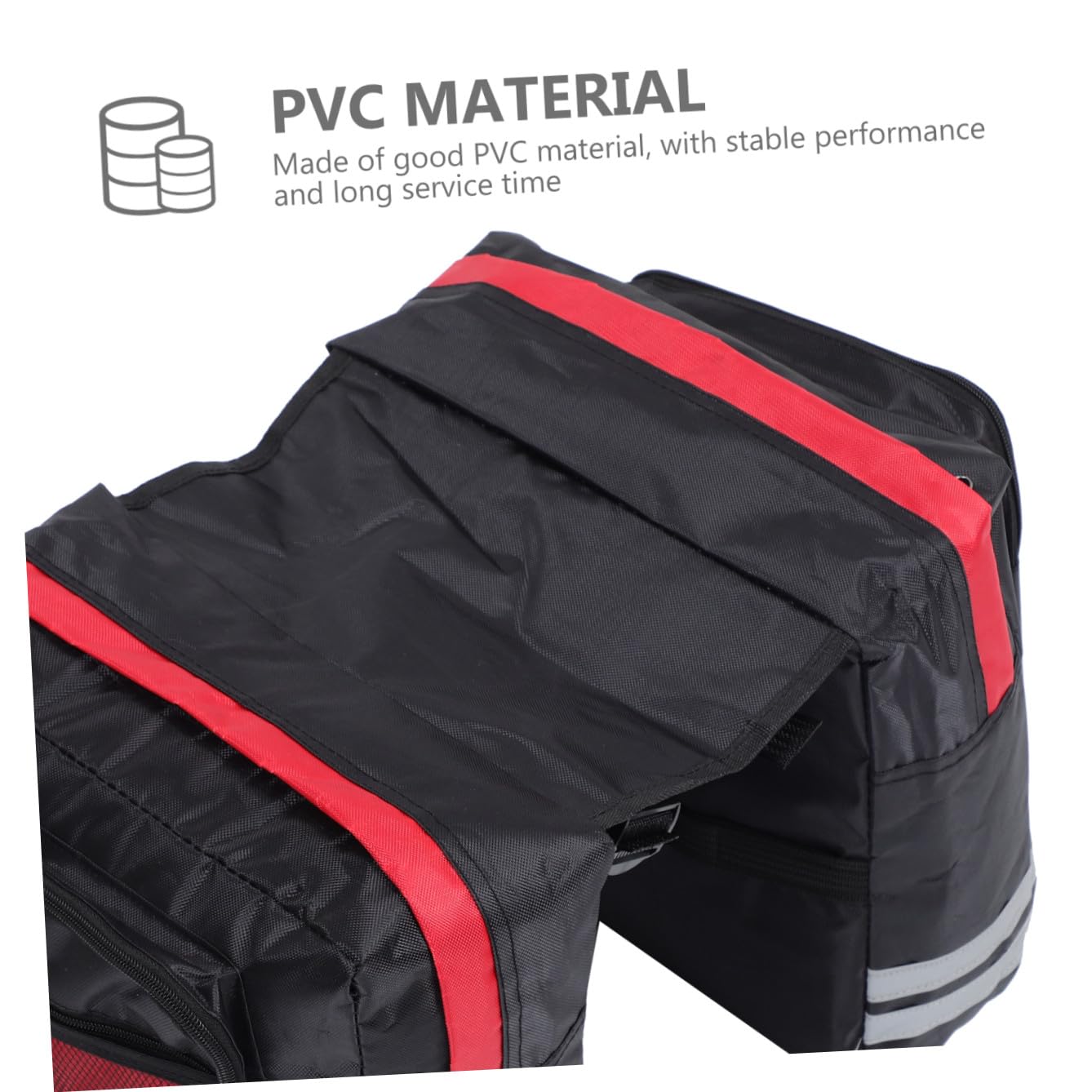 BESPORTBLE Borsa Posteriore per Portapacchi Bici Rossa, Pvc, Capiente | Installazione Semplice, Tasche a Rete per Oggetti Piccoli, Compatibile Fanale Posteriore