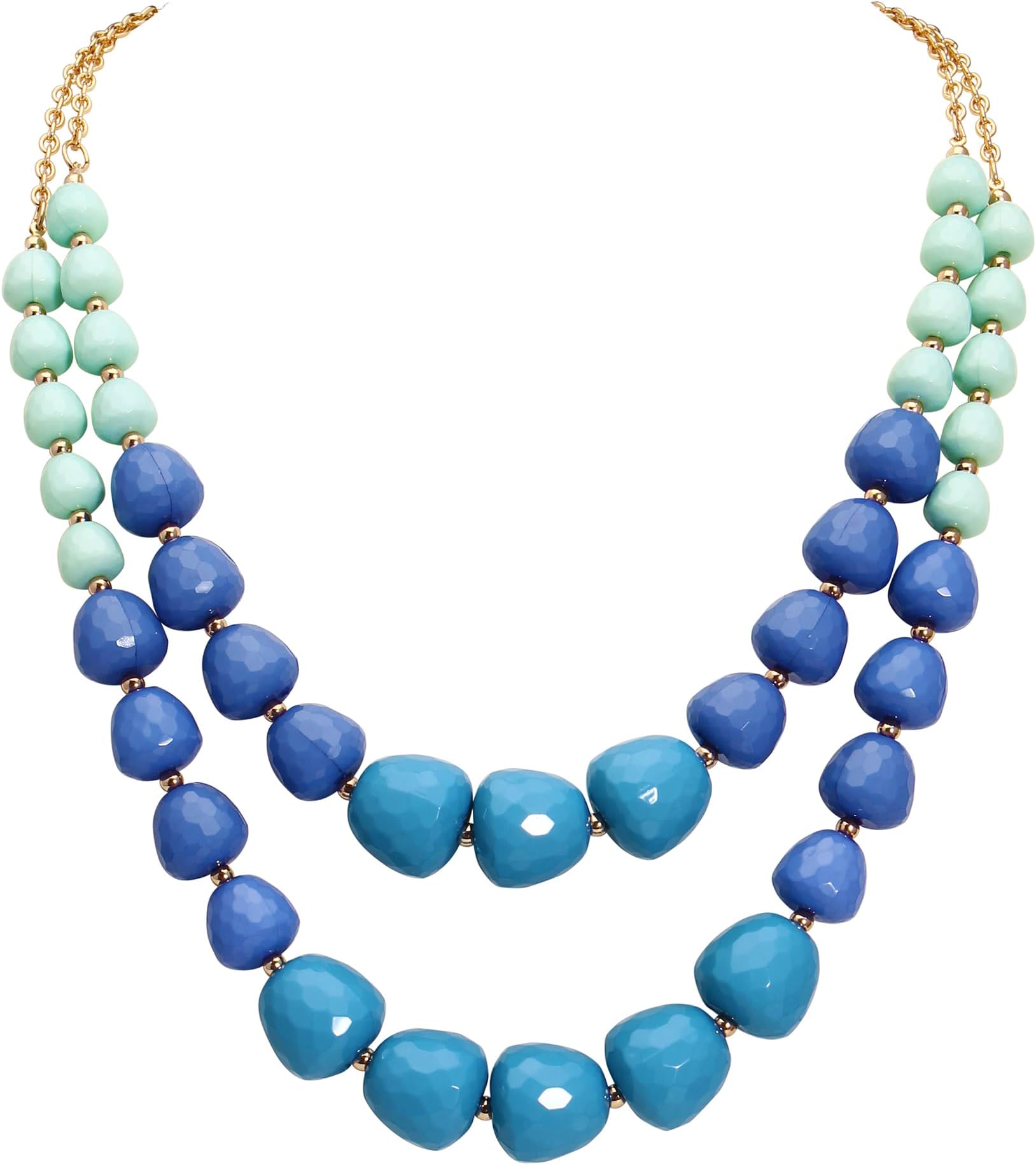 CoirisStatement Chunky Multi Strand Colorful Beaded Necklace African Acrylic Large Strawberry Bead 2 Layered Bib Collar Choker