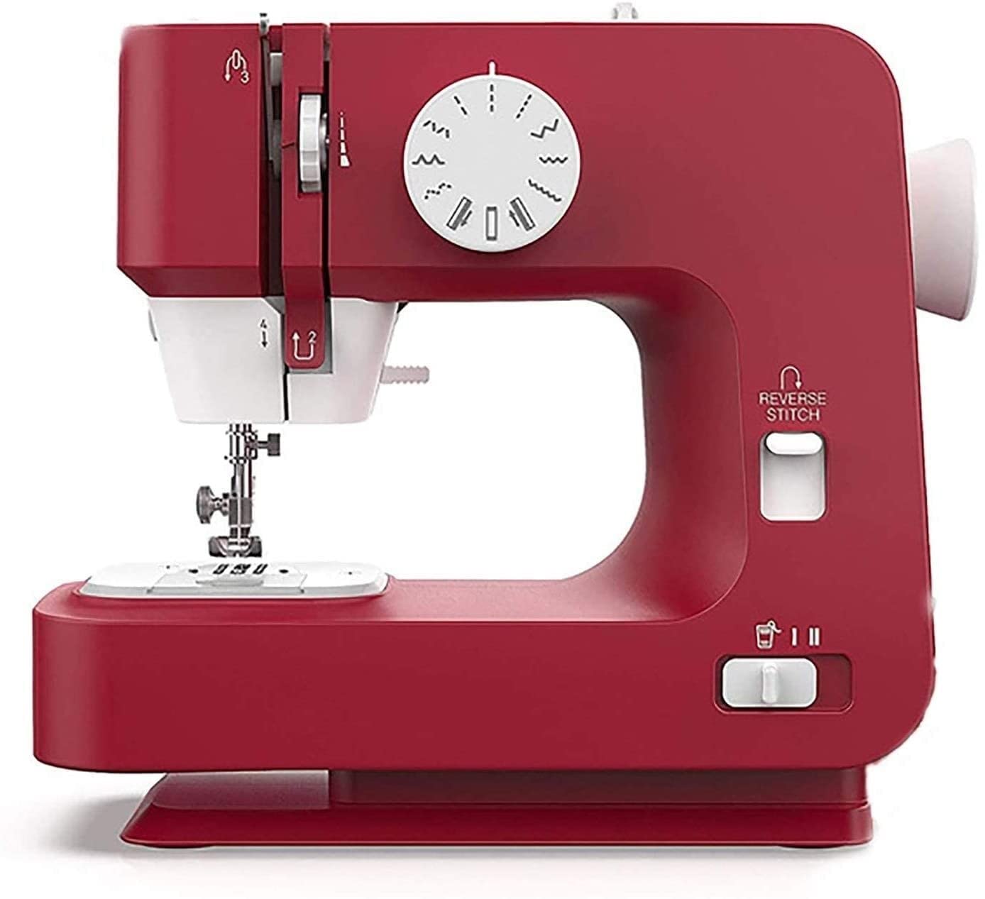 Mini máquina de coser, máquina de coser eléctrica con 12 patrones de puntada, uso doméstico, fácil de operar, ideal para principiantes y proyectos de manualidades, diseño portátil
