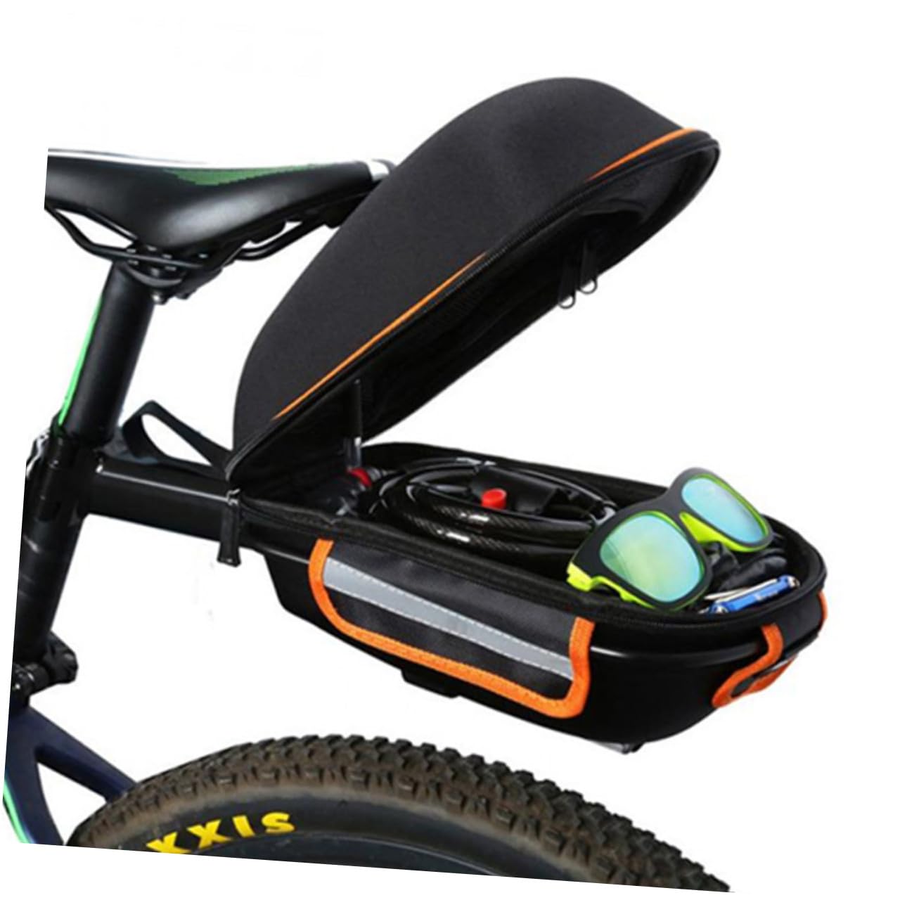 Toddmomy Borsa Portapacchi Posteriore per Bici, Grande Capienza, Nero | Eva e Tessuto, Doppia Zip, per Sport All'aperto e Appassionati di Bici