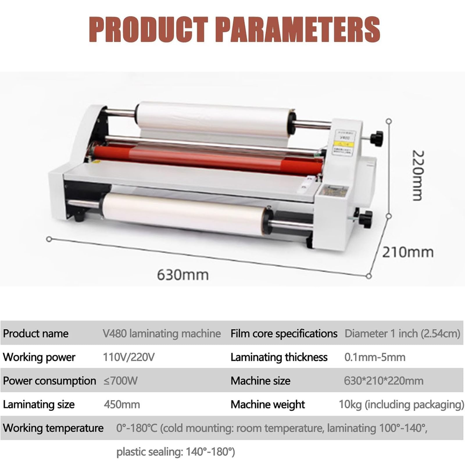 Laminator Komercyjny 335/450 mm do Laminowania na Gorąco i Zimno | Przemysłowy Laminator Fotograficzny 1,1 m/min z Wyświetlaczem Cyfrowym, Laminowanie Dwustronne, do Papieru, Kartonu(450MM)