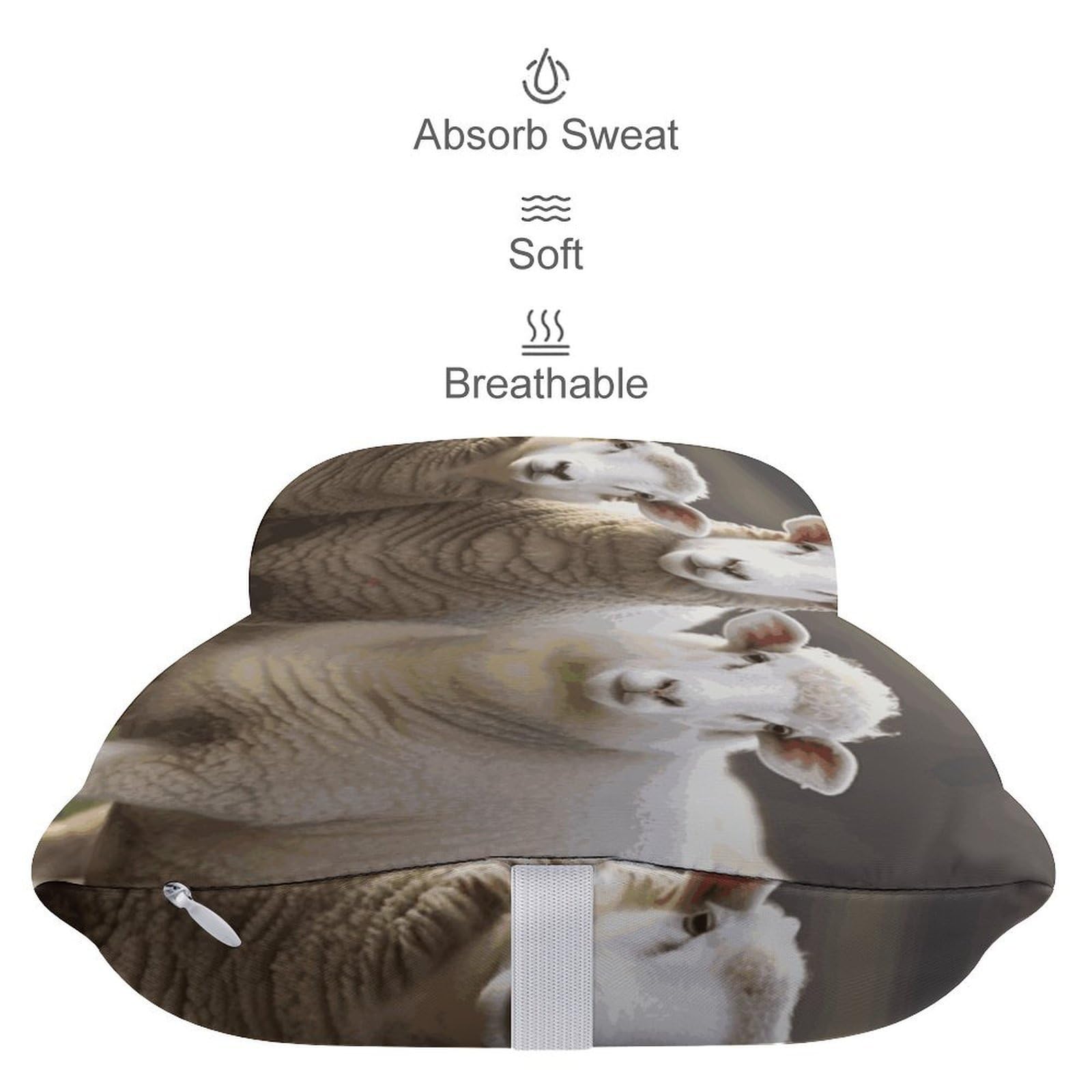 Almohada de oveja y cordero, núcleo de almohada de espuma viscoelástica, cojín, proporciona apoyo para el cuello, almohadas de coche para viajes y oficinas en casa.