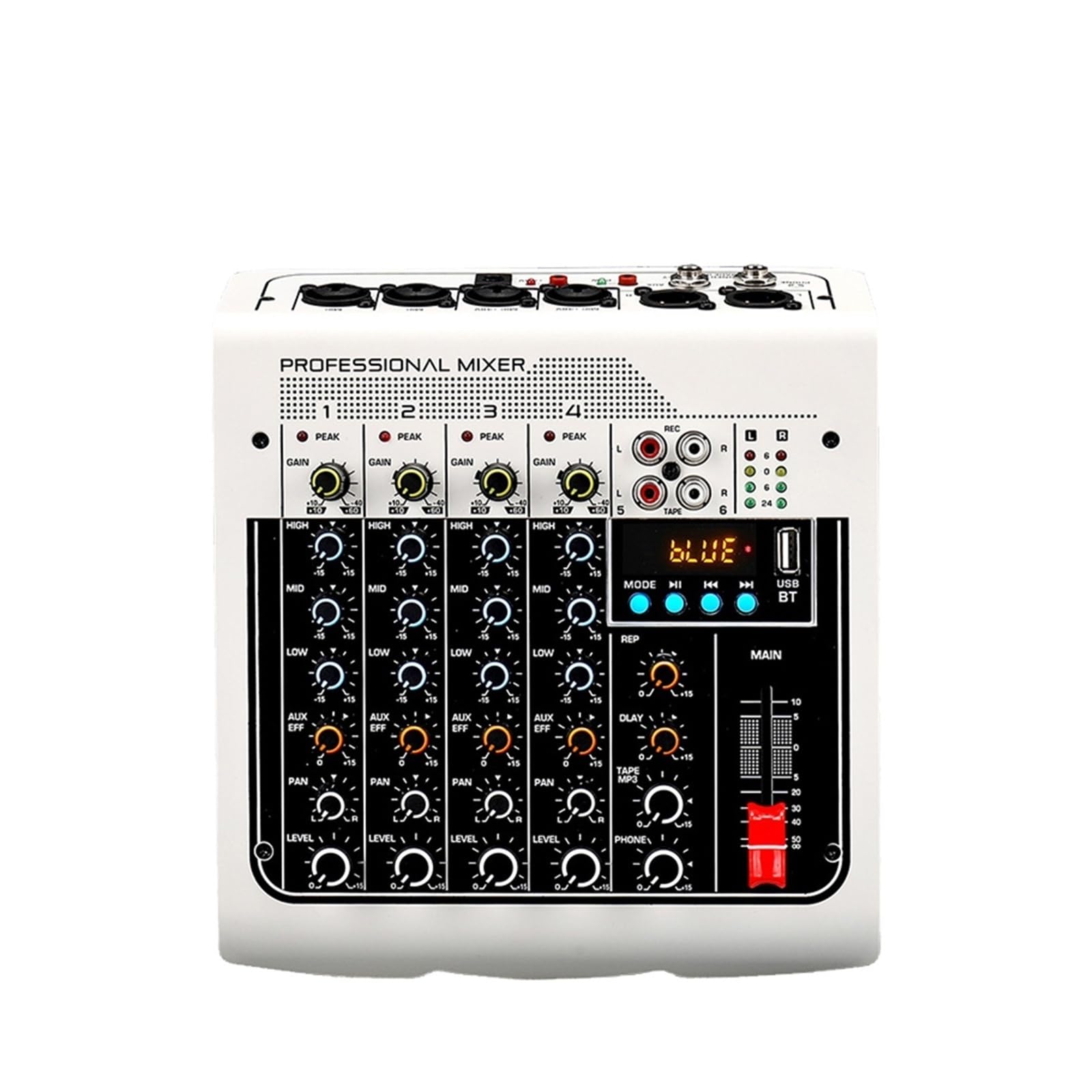 Mezclador de audio, Mezclador KTV USB for escenario en vivo for PC, tarjeta mezcladora de sonido 6 canales, controlador consola digital, profesional for DJ