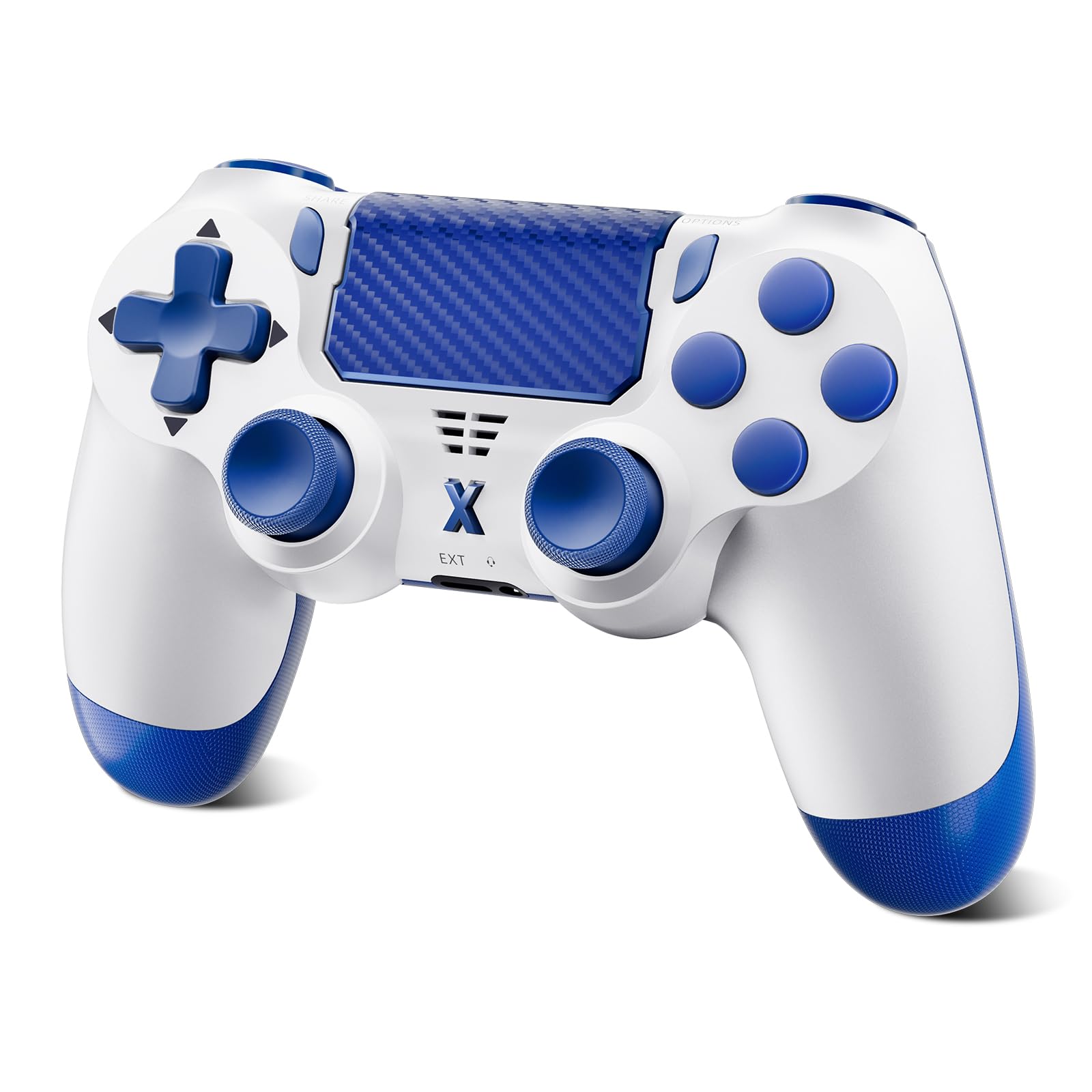 Jeifhxu Wireless Controller for PS-4, Upgraded Controller Wireless for PS-4/Slim/PC, Bluetooth Gamepad Joystick with Dual Vibration/Touch Panel/ 3.5mm Audio Jack/Six-Axis/Ergonomic(Blue)