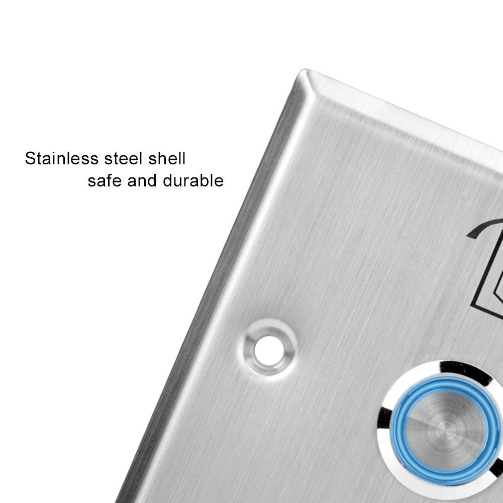 Sonew Bouton Poussoir de Porte En Acier Inoxydable, Bouton de Déverrouillage Du Système de Contrôle D'accès Interrupteur D'ouverture de Porte Avec Voyant Lumineux