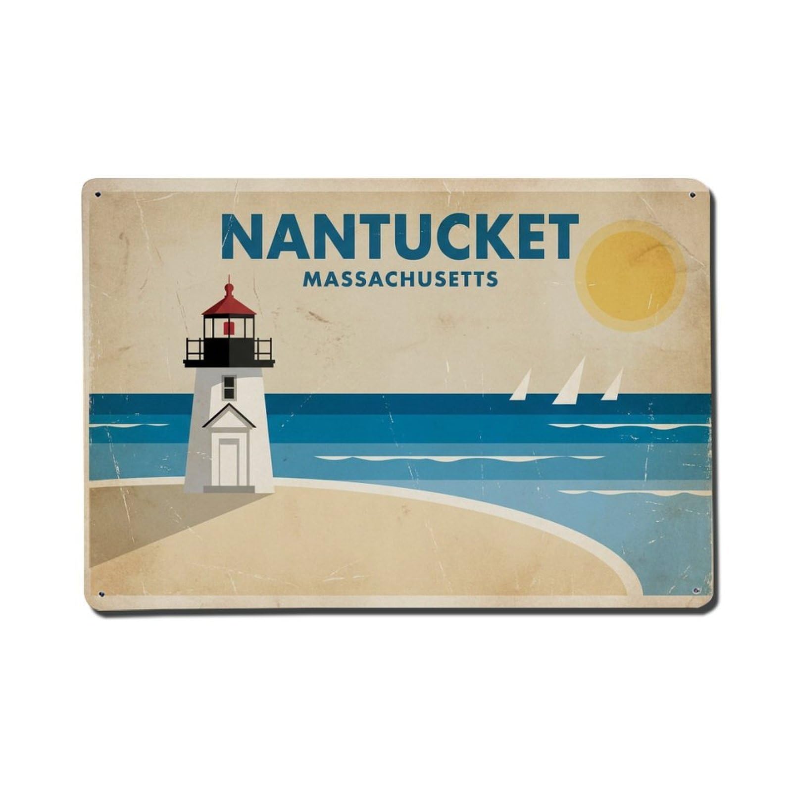 Xanthor Style Retro Travel Usa Nantucket Metal Tin Sign