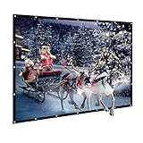 120 inch Outdoor Movie Screen PVC Fabric with Bag, GBTIGER Collapsible Wall/Ceiling Mount Projection Screen, 120 inch Portable 16:9 Indoor Outdoor Home Theater Presentation Projector Screen, PVC