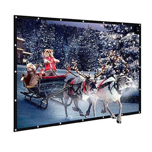 120 inch Outdoor Movie Screen PVC Fabric with Bag, GBTIGER Collapsible Wall/Ceiling Mount Projection Screen, 120 inch Portable 16:9 Indoor Outdoor Home Theater Presentation Projector Screen, PVC