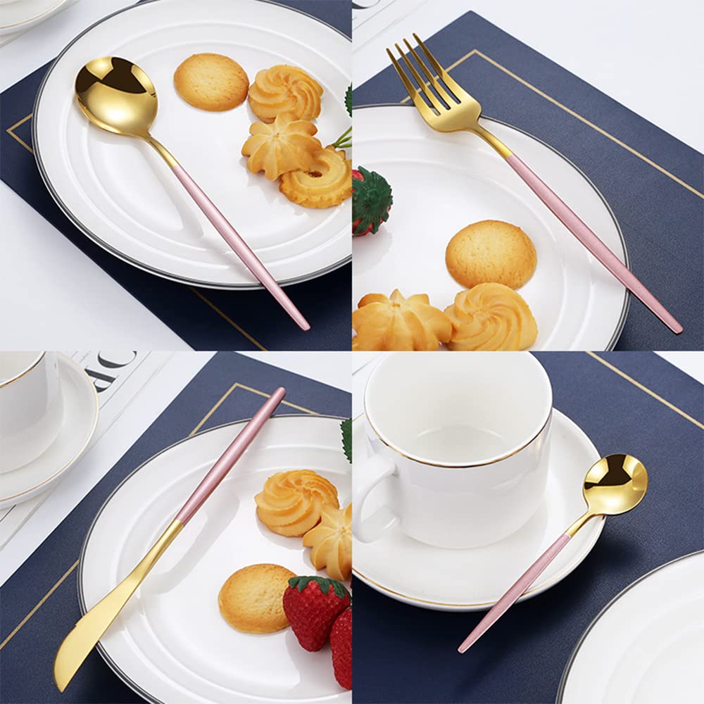BesteckSet Steak Besteck Set Lebensmittelechtes Edelstahl-Besteck Set 8 Personen, 32-teiliges Geschirr, Essgeschirr für Zuhause und Restaurant, Hochzeit, Halloween, Weihnachten