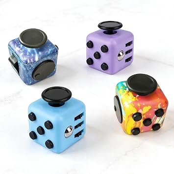 Fidget Cube Toys 4PCS Anti-Stress Fidget Toys Killing Time Finger Toy Stress Relief Cube Suitable for Children Teen Adult Perfect for Classroom Office Home Gift