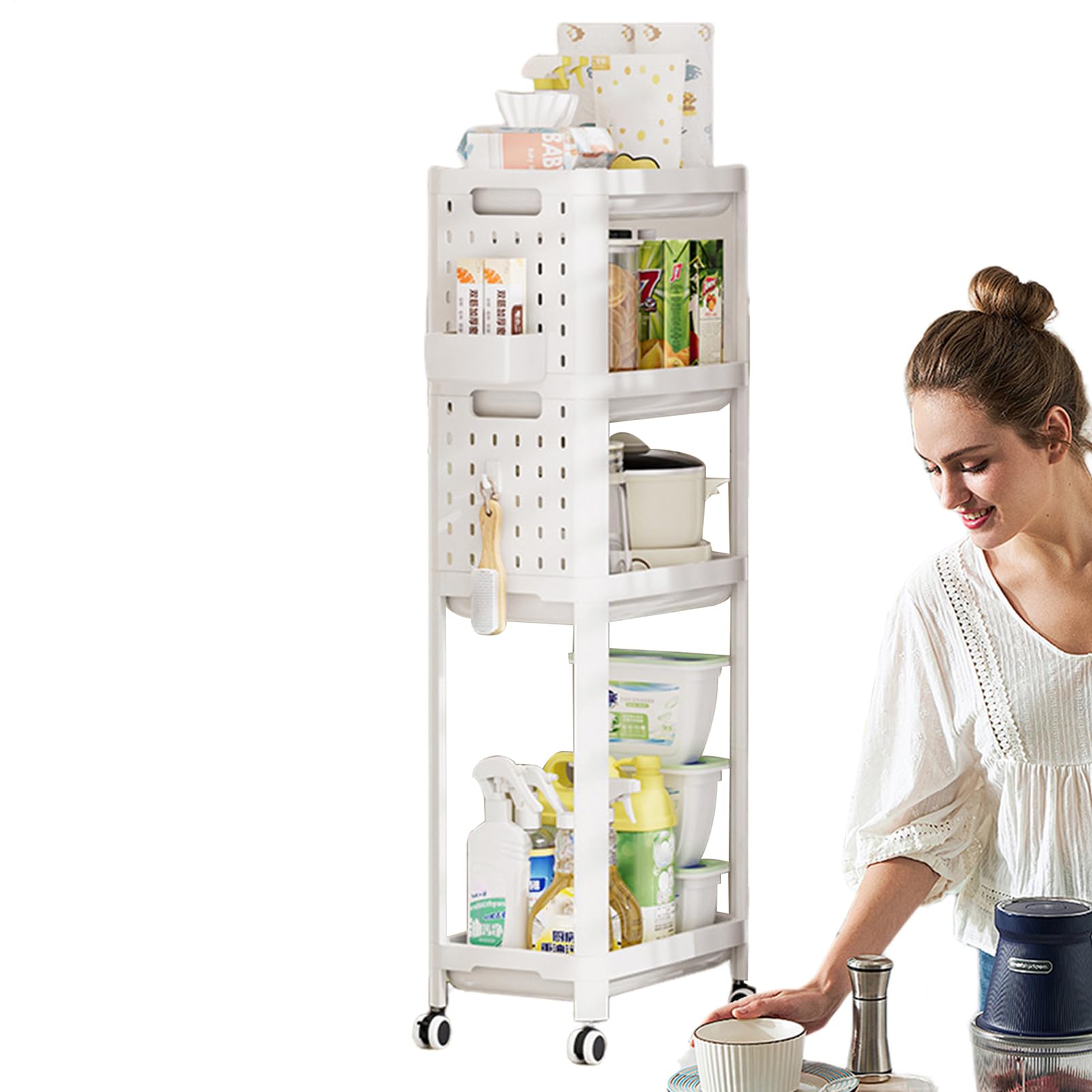 Wózek z kółkami, wózek narzędziowy Półka do przechowywania przypraw wiele | Rolling Organizer wózek ruchomy przewoźnik kuchenny do użytku domowego