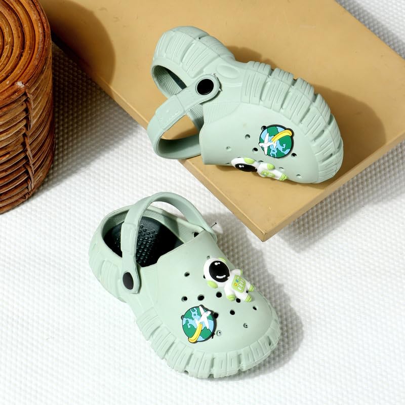 Image of Unisex Kids Clogs Soft Anti Skid Mules Sandals with Adjustable Back Strap Indoor & Outdoor Slipper for Boys & Girls Everyday Use Waterproof Jibbex Slides