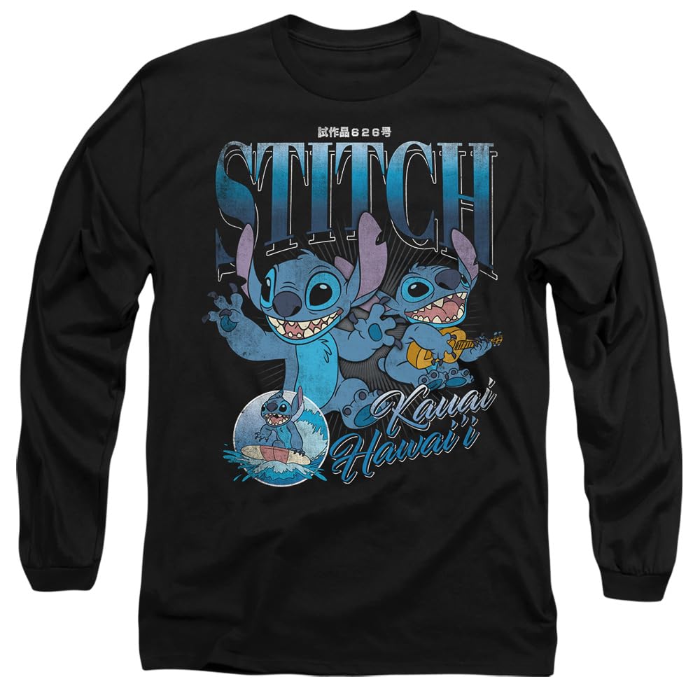 Disney Lilo And Stitch Homage Long Sleeve T-Shirt M Black