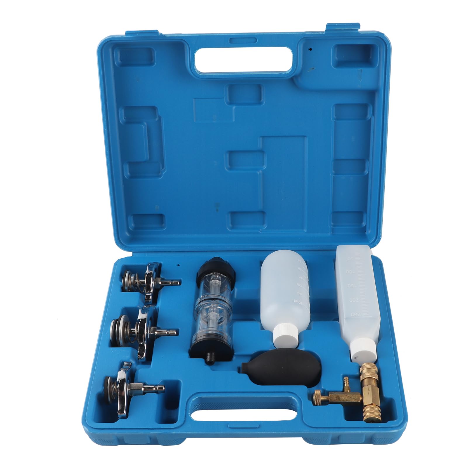 Testeur de Détecteur de Fuite de Joint de Culasse CO2 Test de Détection de Fuites et de Joints de Culasse Défectueux Bouchon Conique adapté 3 Adaptateurs à Baïonnette Inclus
