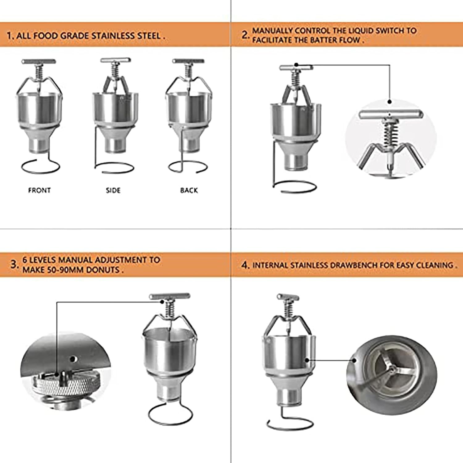 Adjuble Manual Donut Depositor & Batter Dispenser for Home & Commercial ing, Precis Tool for Perfectly Sized Doughnuts & Muffins, Easy to Use ing Gadt