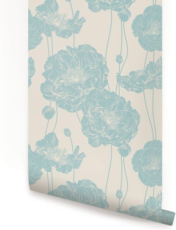 Simple Shapes Peony Wallpaper - Dark Salmon - 2 ft x 9 ft - 6pk