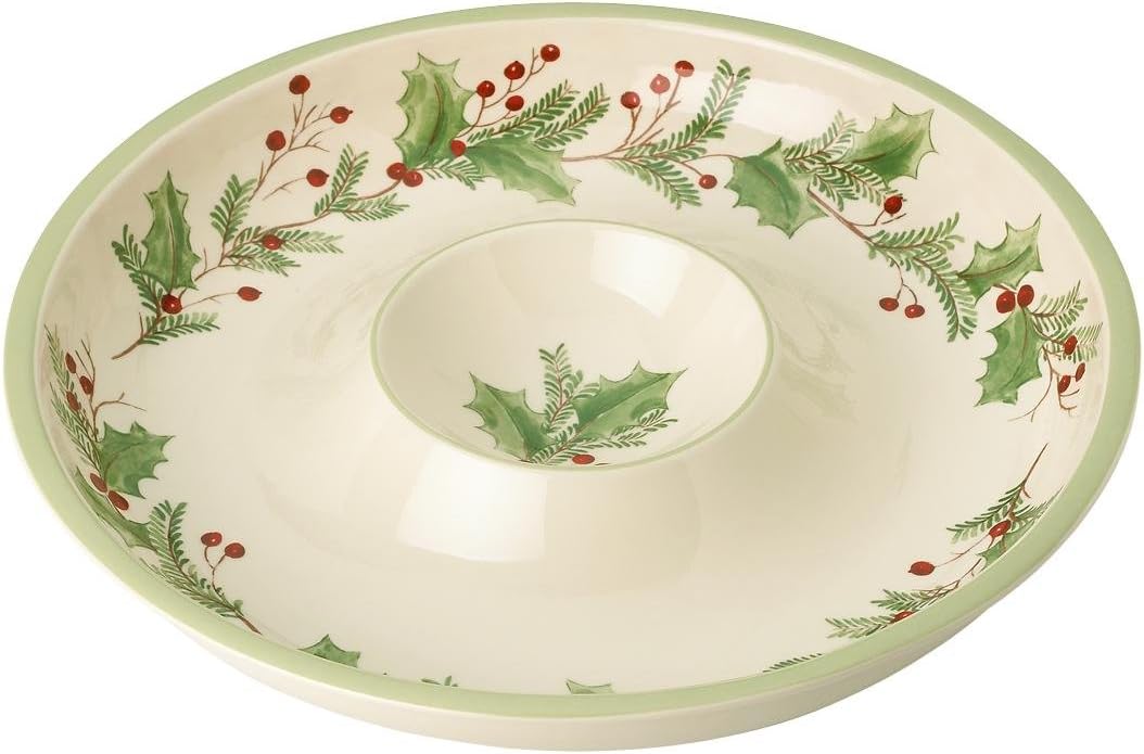 Lenox Holiday Gatherings Chip n Dip Chip And Dip Serving