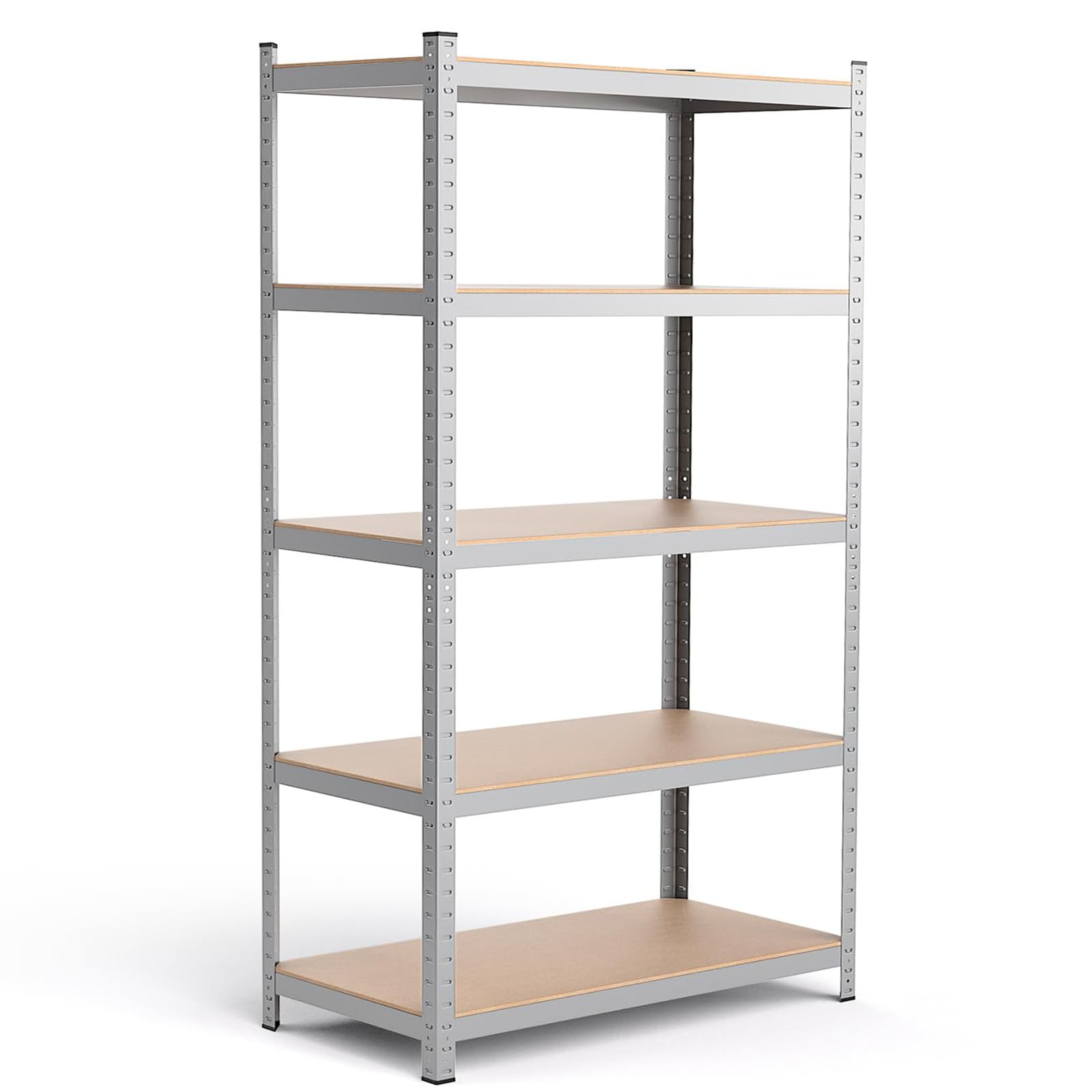 Estanterías Almacenaje Pesadas de 5 Niveles, Armazón de Acero, Carga Total de 875 kg, Dimensiones 180x90x40 cm, Montaje Rápido, Diseño Ajustable, Apt para Garaje, Almacén y Trastero