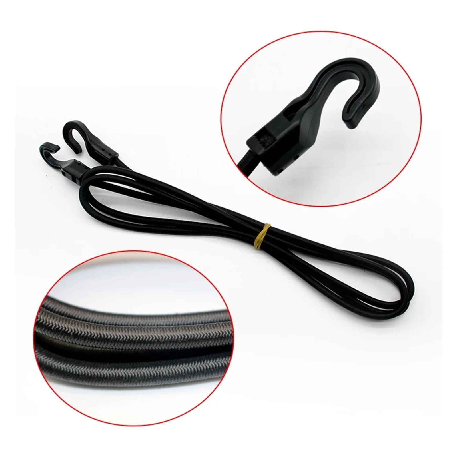 0,4 m/1 m/1,5 m/2 m Wytrzymała elastyczna taśma Bune Shock Cord Stretch Plastic Hook Car Lugga Tent Boat Canoe Bikes Rope Tie,Pas z zapadką(2m)
