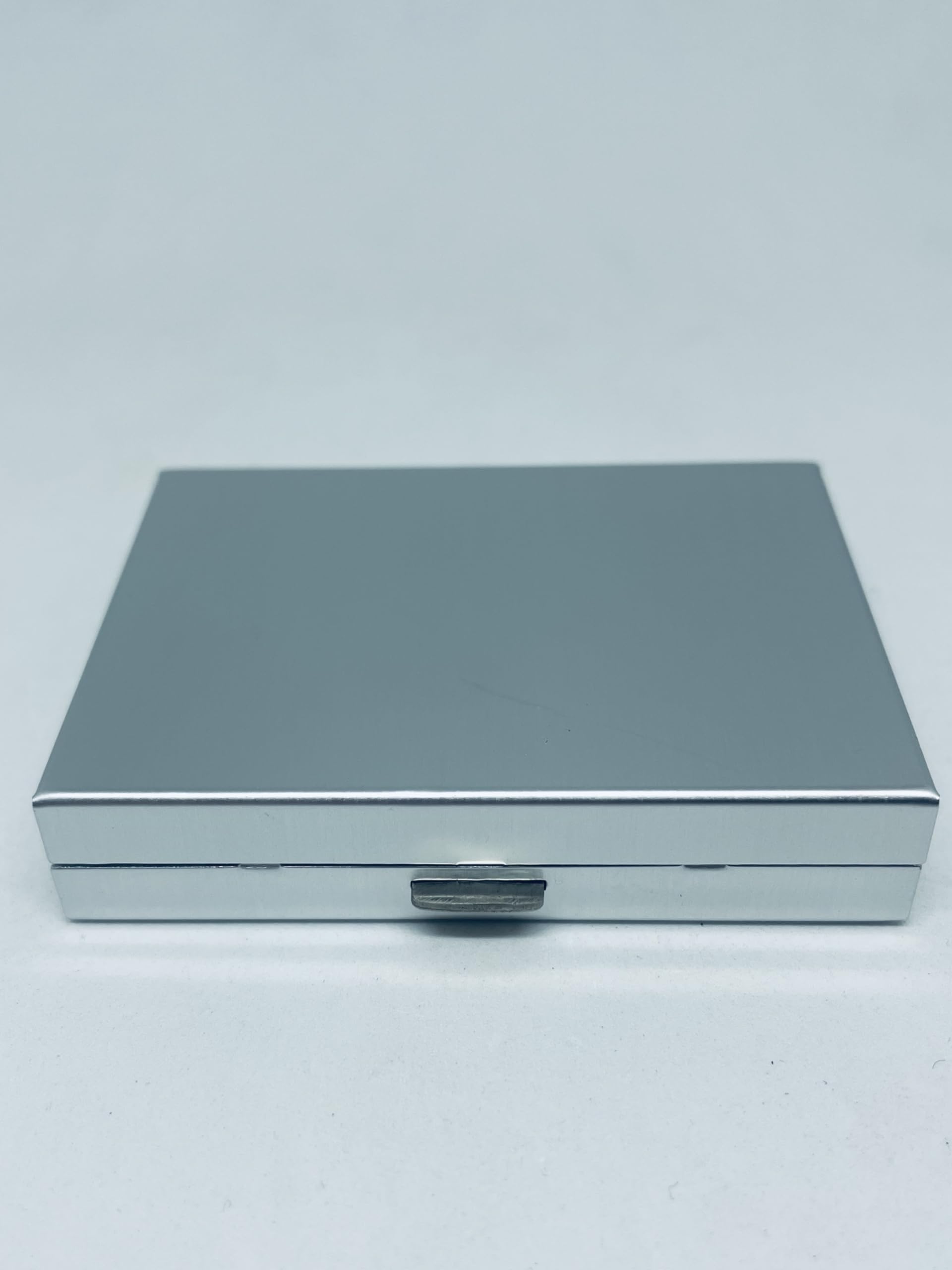 Silberfarbenes Metall-Spiegelbox-Set – Schnupftabak-Set