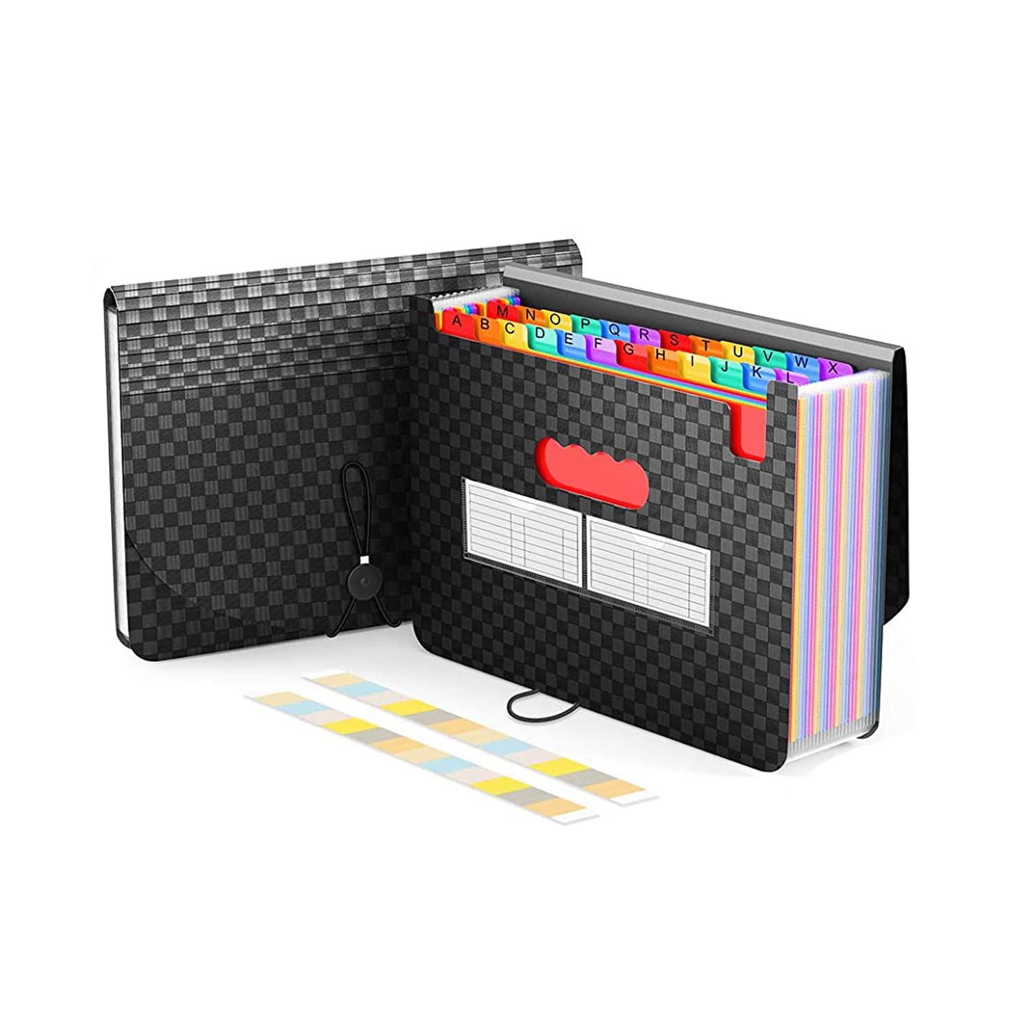 24 Pockets Expandable Accordion File Organizer, Expanding File Folders, Portable Rainbow Plastic Filing Box with Colored Labels for School Work Family Project Office Personal Docum image 7