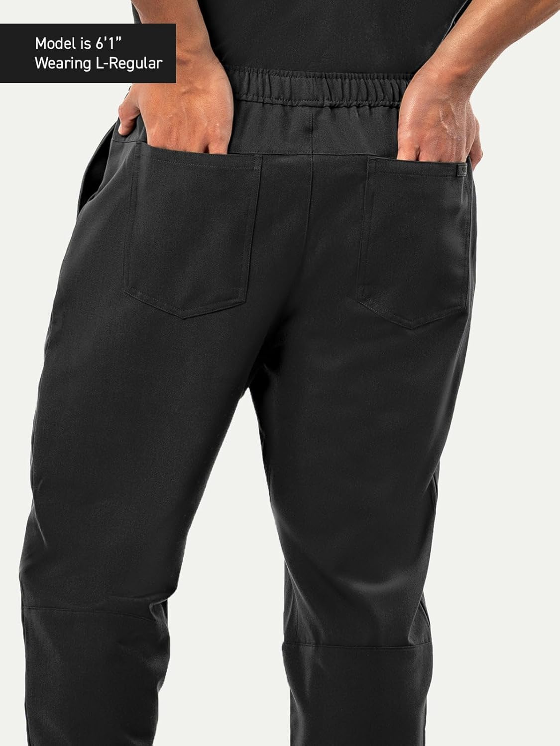 Peelz Ted 4-Pocket Jogger Scrub Pants for Men - Elastic Waistband, Drawstring Tie, Soft Men's Scrubs, Slim Fit