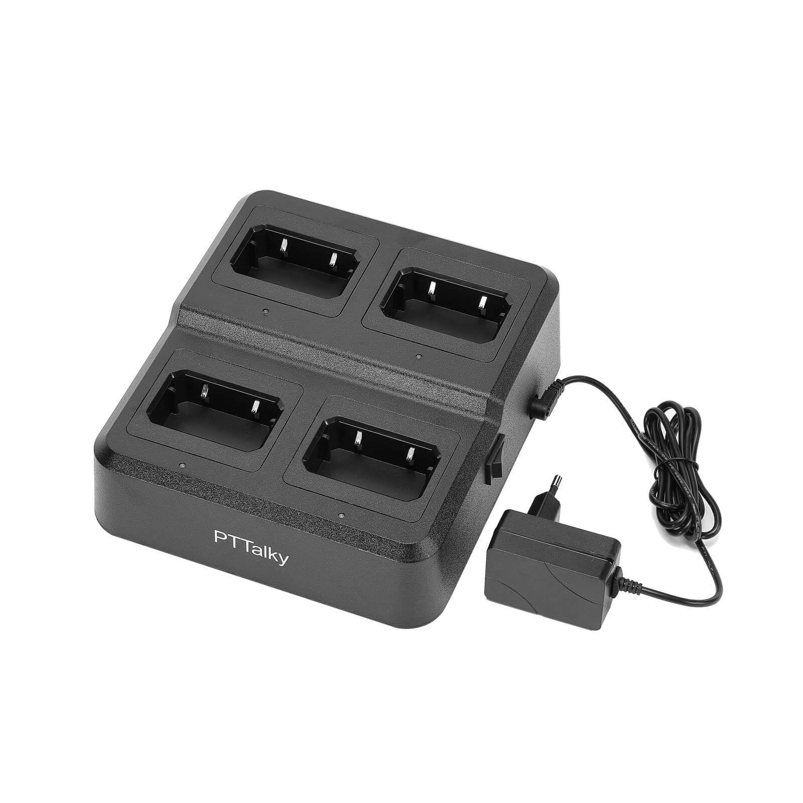PTTalky PR2 Plus Talkie Walkie avec écran Professionnel avec Chargeur à 4 | Longue Portée Walkie Talkie pour hôtels Restaurants Sécurité 4 Pièces