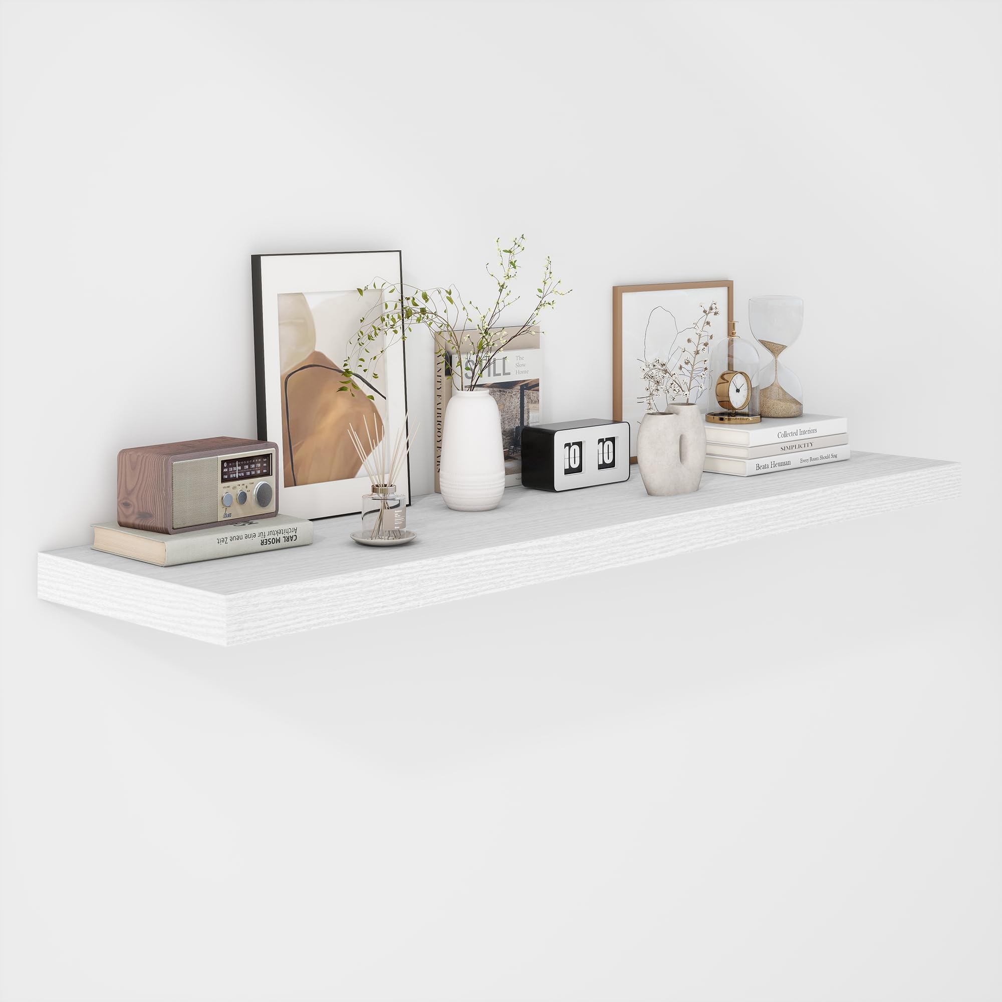 Fun Memories Floating Shelves - 12 Inch Rustic Wooden Wall Shelves - Extra Deeper & Thicker Wall Mounted Storage Shelf for Living Room, Kitchen,