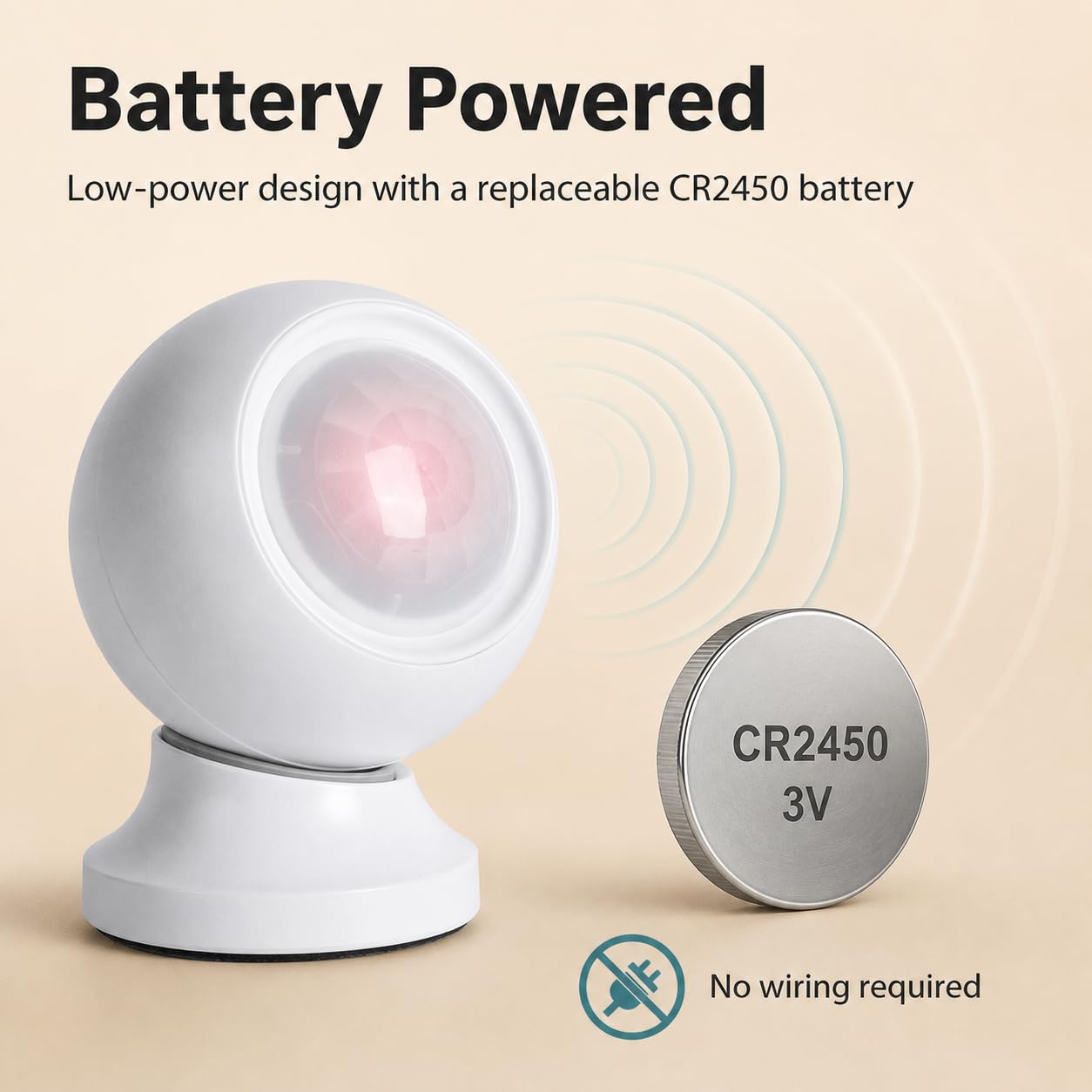Sensor de presencia humana Zigbee, funciona con pilas, requiere