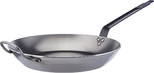 De Buyer 511024 Carbone Plus - Sartén redonda de acero de alta calidad 94in de diámetro