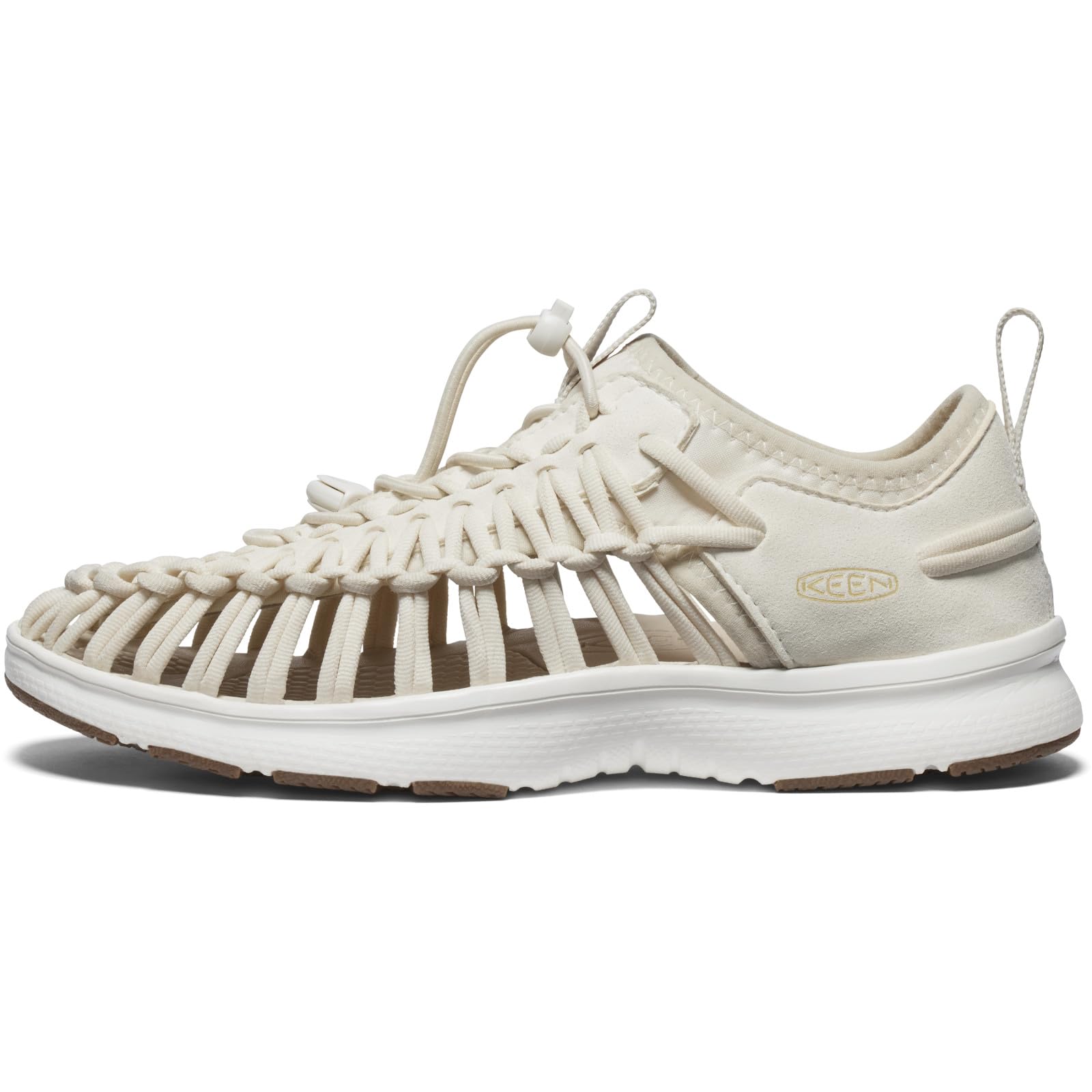 KEEN Uneek O3 - Sandalias transpirables de dos cordones para mujer, ajuste cómodo, abedul/blanco estrella, 41 EU