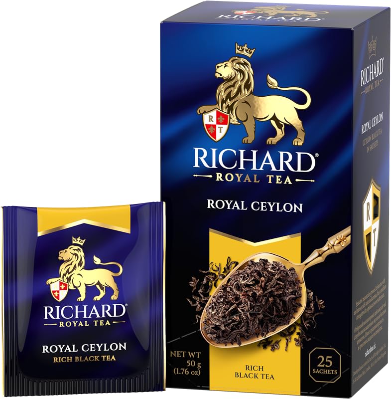 Richard Royal Tea Ceylon Black Tea Bags – Rich Full Bodied Black Tea from Sri Lanka – Premium Pure Ceylon Tea Gift Box – 25 Count, Made in UK - Amazon product rated Grade F