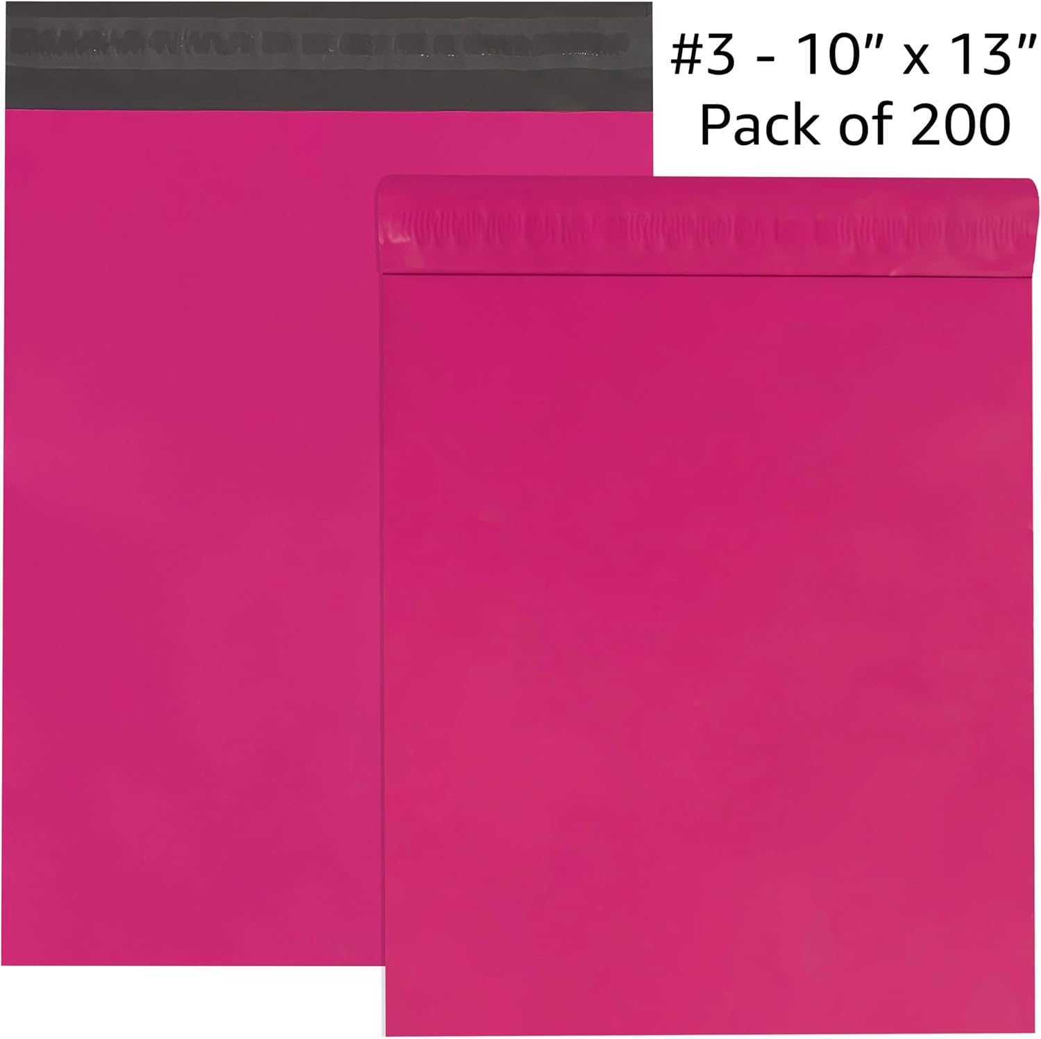 Colored Poly Mailers Pack of: Be creative with your packaging with Colored mailers (Pink, 10" x 13" pack of 200)