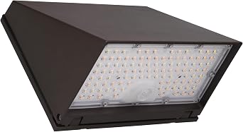 WareLight LED Traditional Cutoff Wall Pack, 5640 Lumens Max, Selectable 20/30/40W, 3000K/4000K/5000K CCT, Photocell, 120277V, Bronze Finish